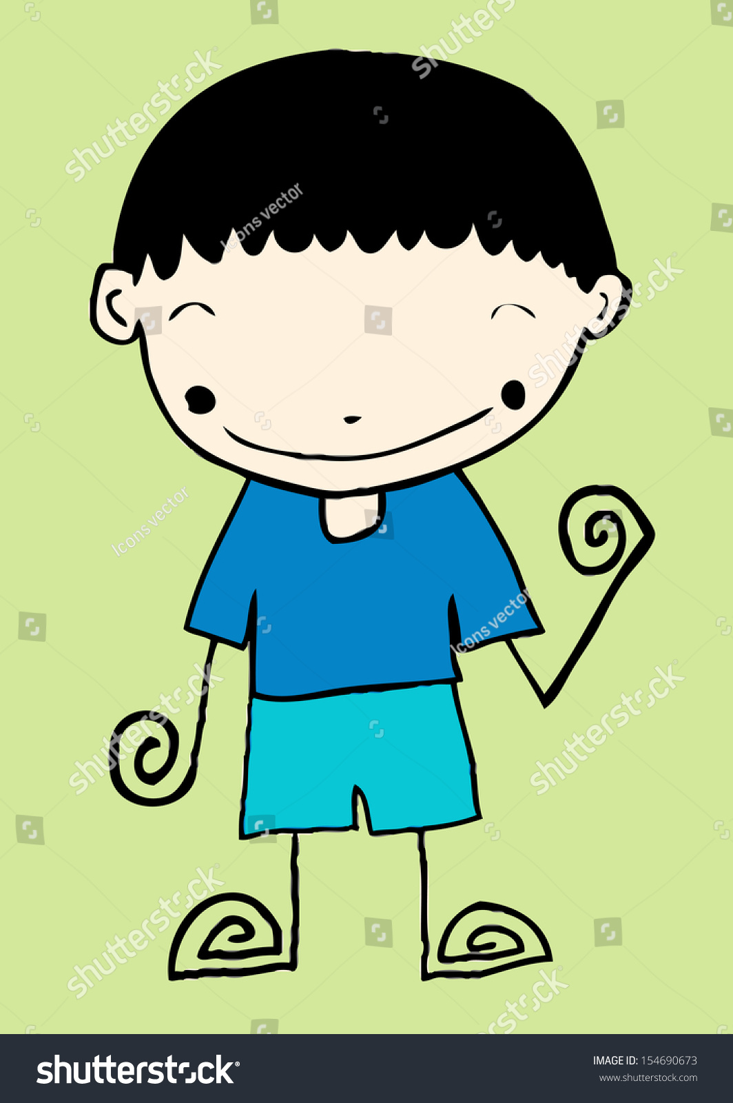 Cute Cartoon Boys Girls Clip Art Stock Illustration 154690673 Shutterstock 3430