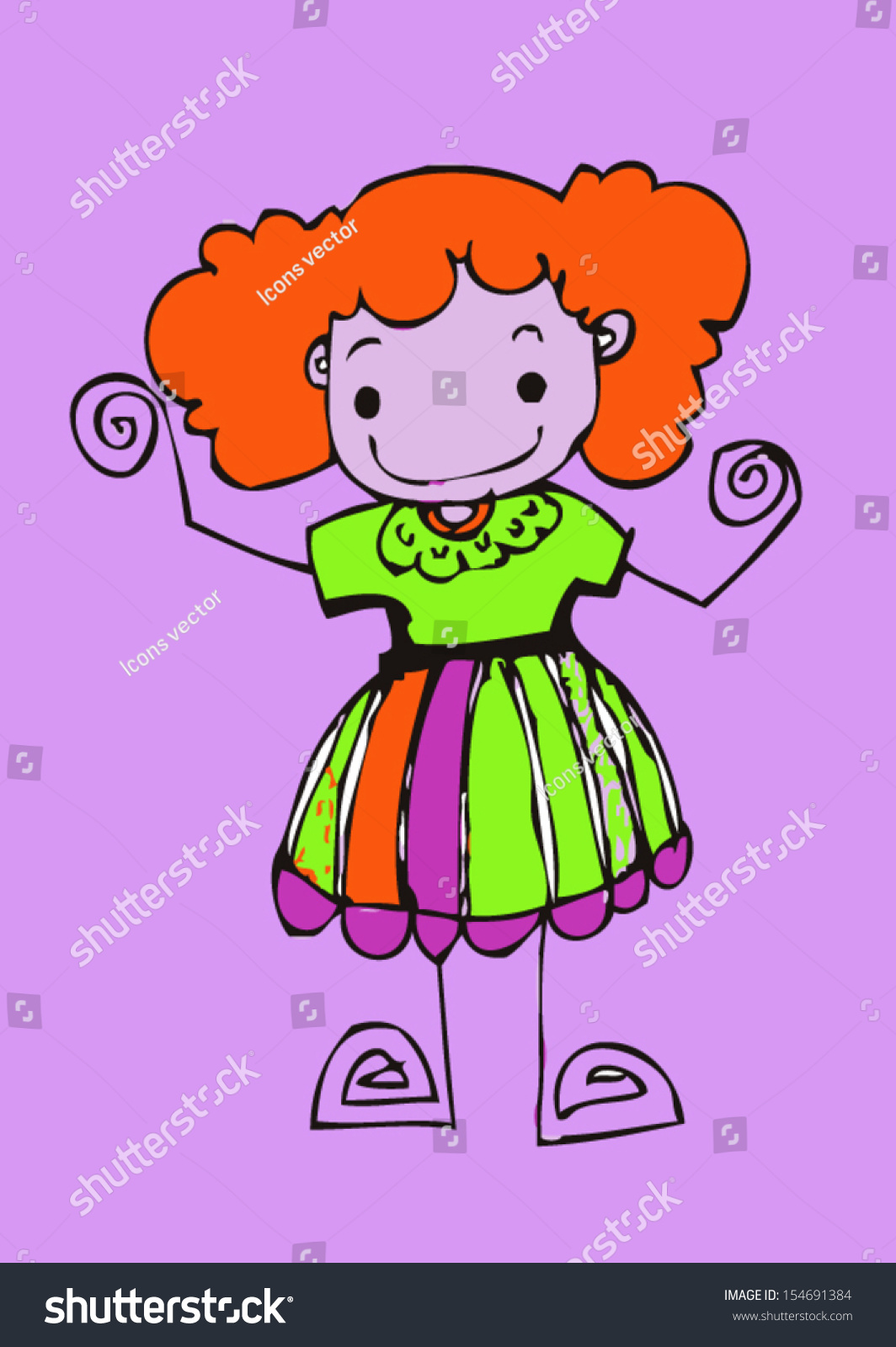 Cute Cartoon Boys Girls Clip Art Stock Vector (Royalty Free) 154691384 ...
