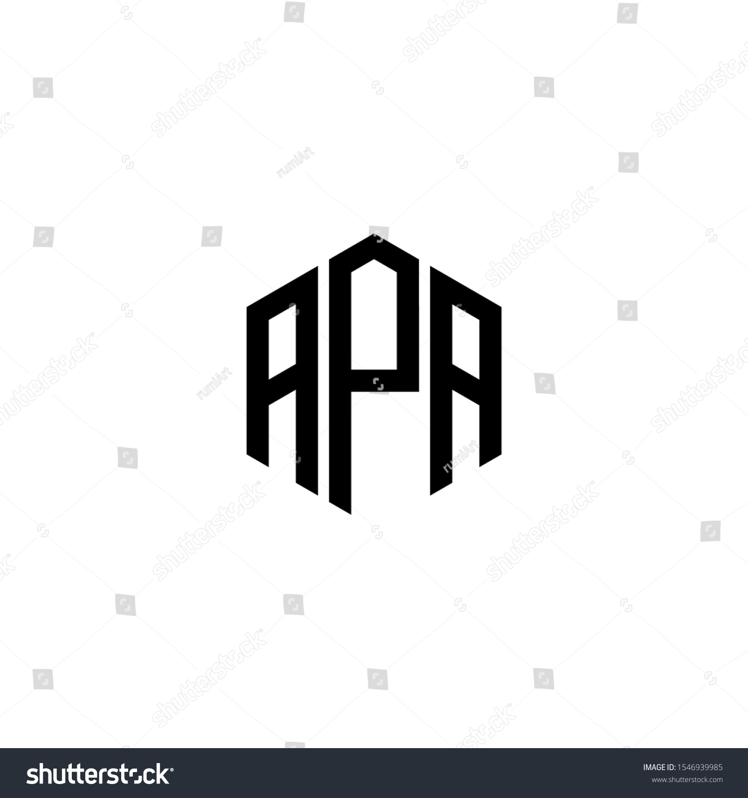 Apa Letter Logo Design Polygon Monogram Stock Vector (Royalty Free ...