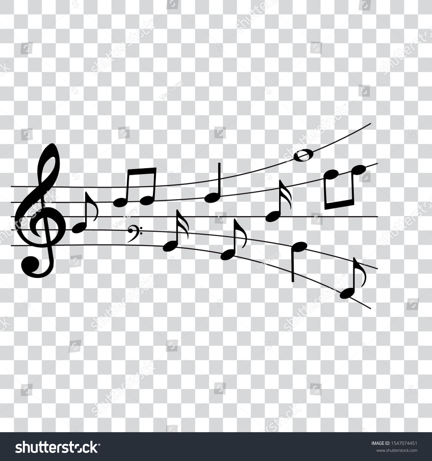 Music Notes Musical Symbols Isolated Vector Stock Vector (Royalty Free ...