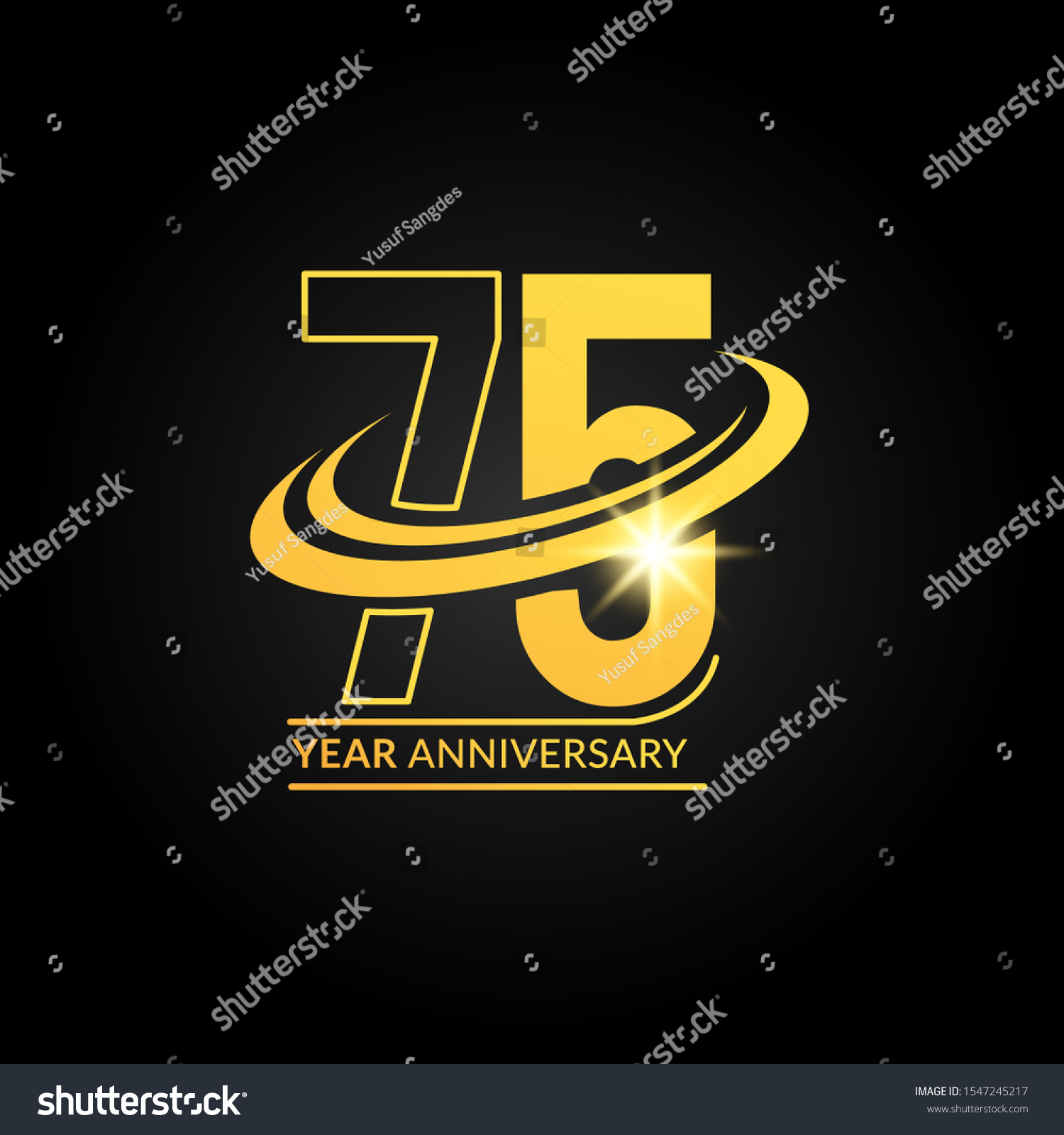 75 Years Gold Anniversary Logo Circle Stock Vector (Royalty Free ...