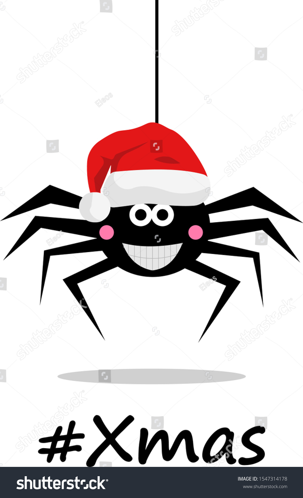 spider with santa hat