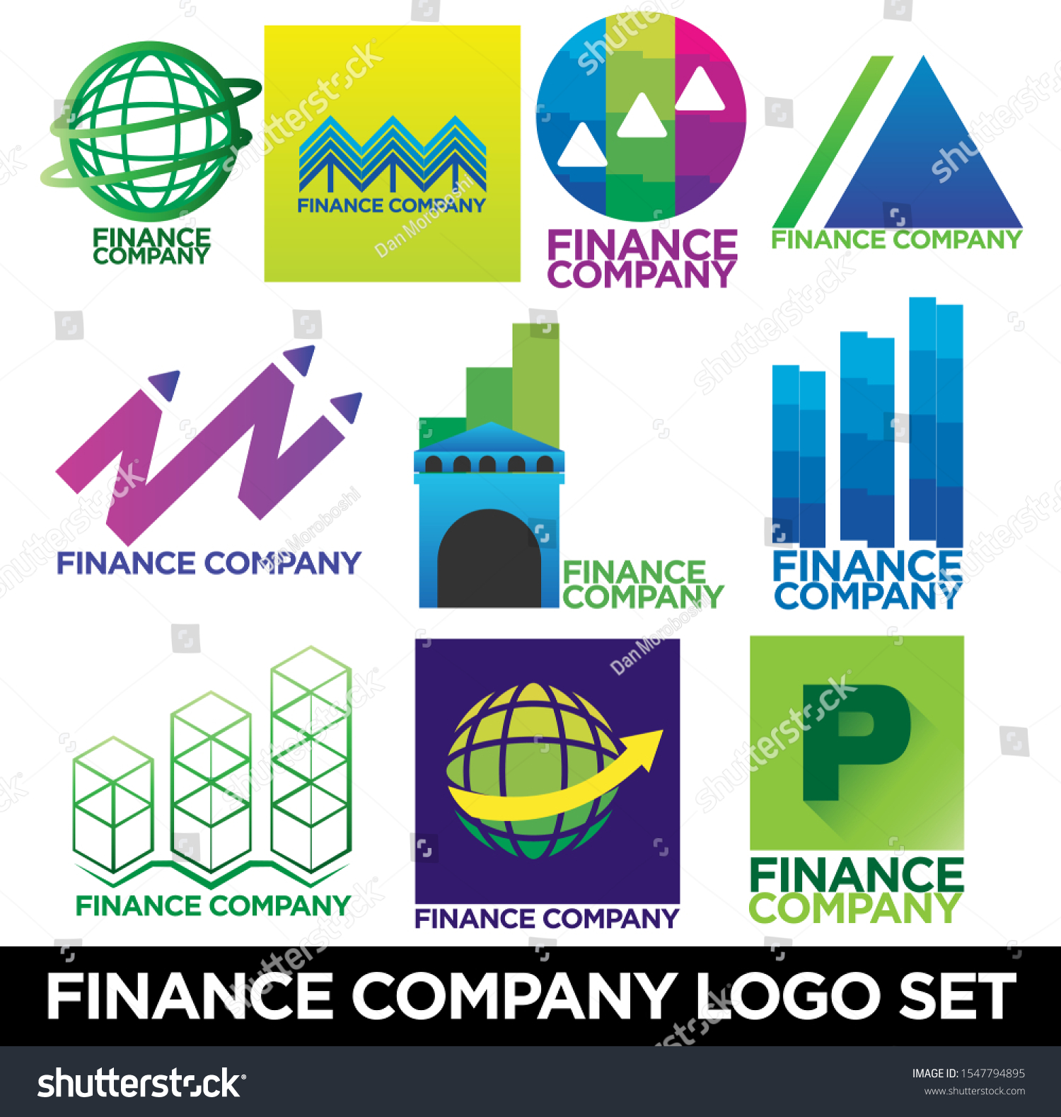 Finance Company Logo Vector Design Set Stock Vector (Royalty Free ...