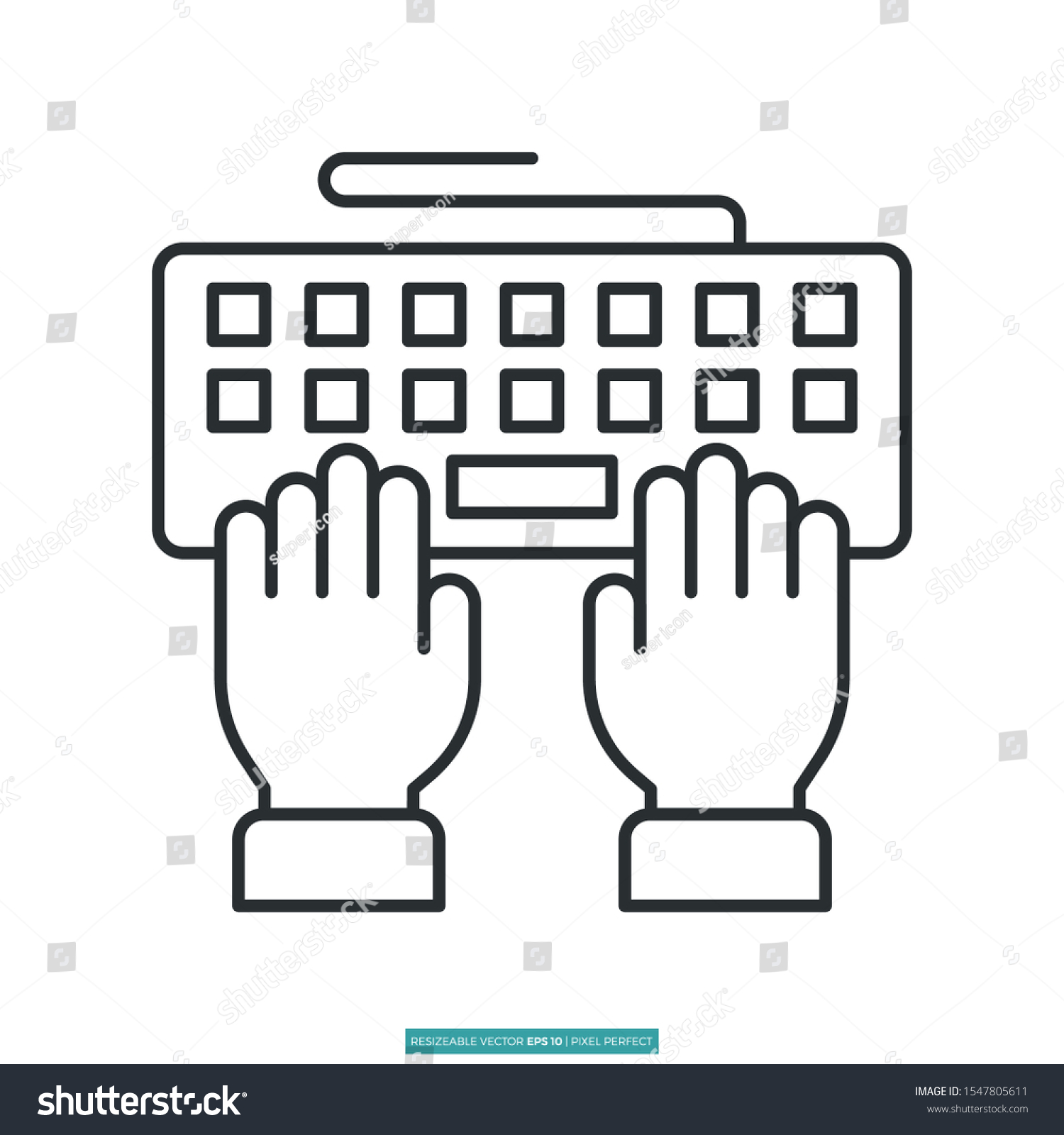 Keyboard Typing Icon Vector Illustration Logo Stock Vector (Royalty ...