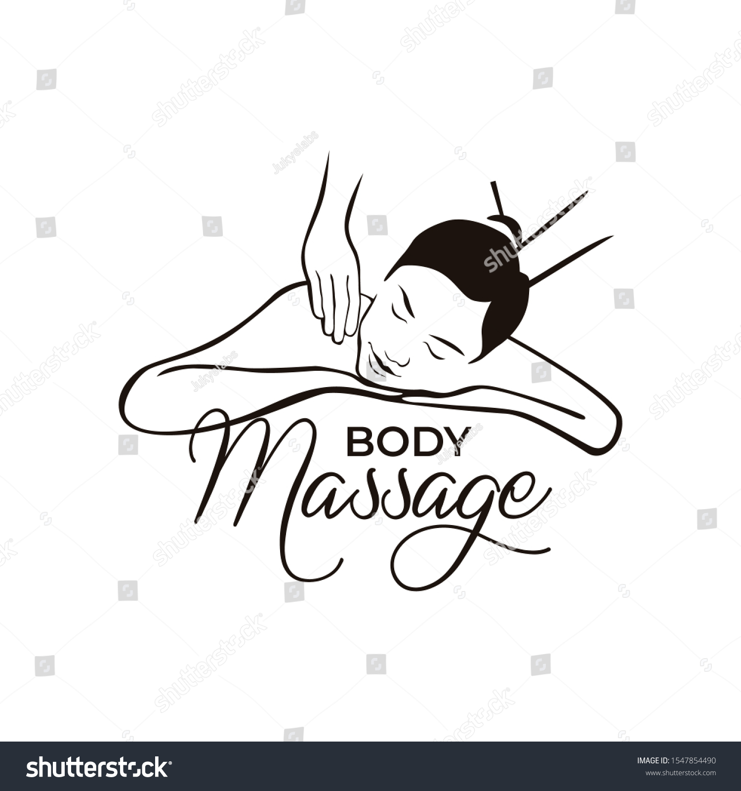 Body Massage Logo Vector Illustration Stock Vector Royalty Free 1547854490 Shutterstock 1736