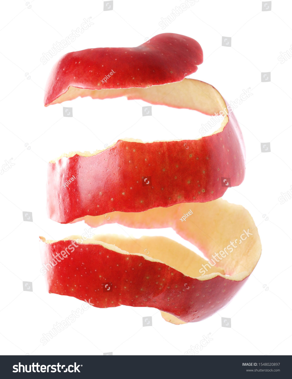 Red Apple Peel Isolated On White Stock Photo 1548020897 | Shutterstock