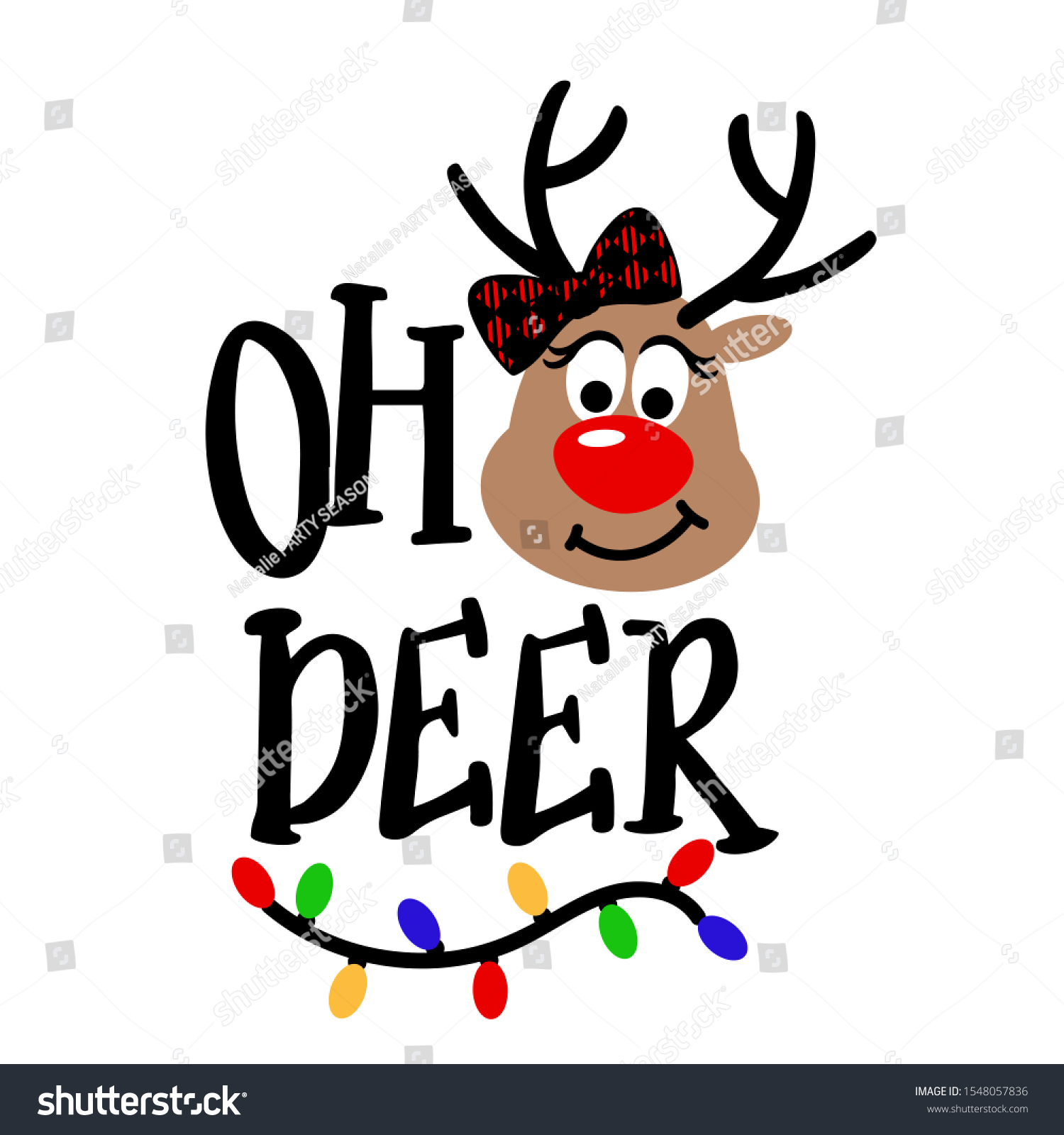 Oh Deer Vector File Saying Merry Stock Vector (Royalty Free) 1548057836 ...