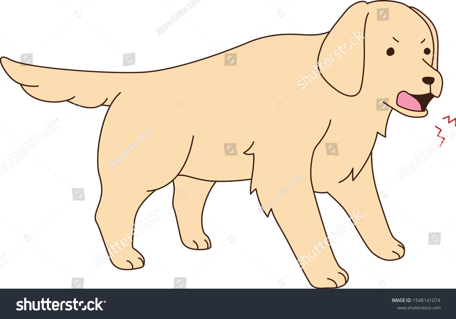 Bark Golden Retriever Vector Illust Stock Vector (Royalty Free ...