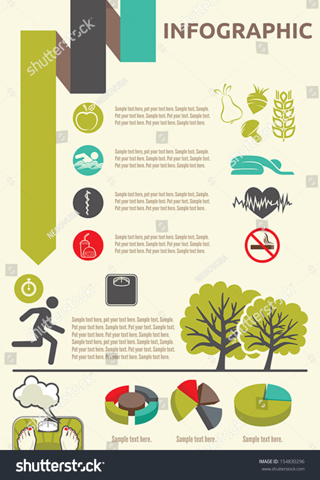 Healthy Lifestyle Infographic Stock Vector (Royalty Free) 154830296 ...