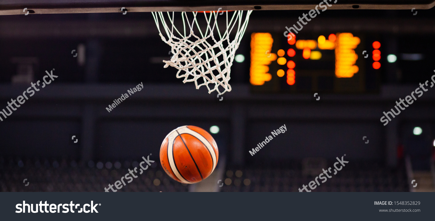 Scoring During Basketball Game Ball Hoop Stock Photo 1548352829 ...