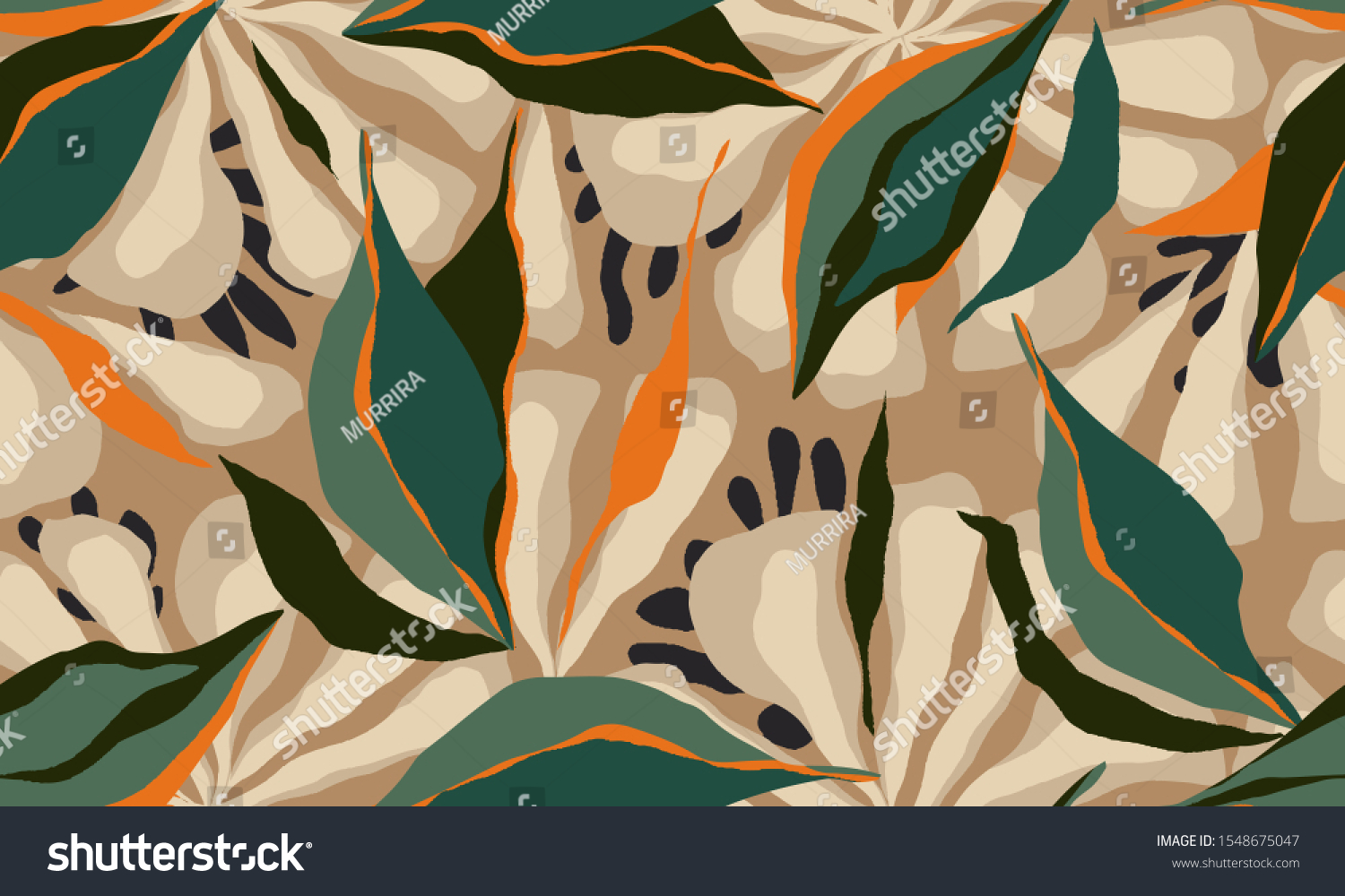 exotic-jungle-plants-illustration-pattern-creative-stock-vector