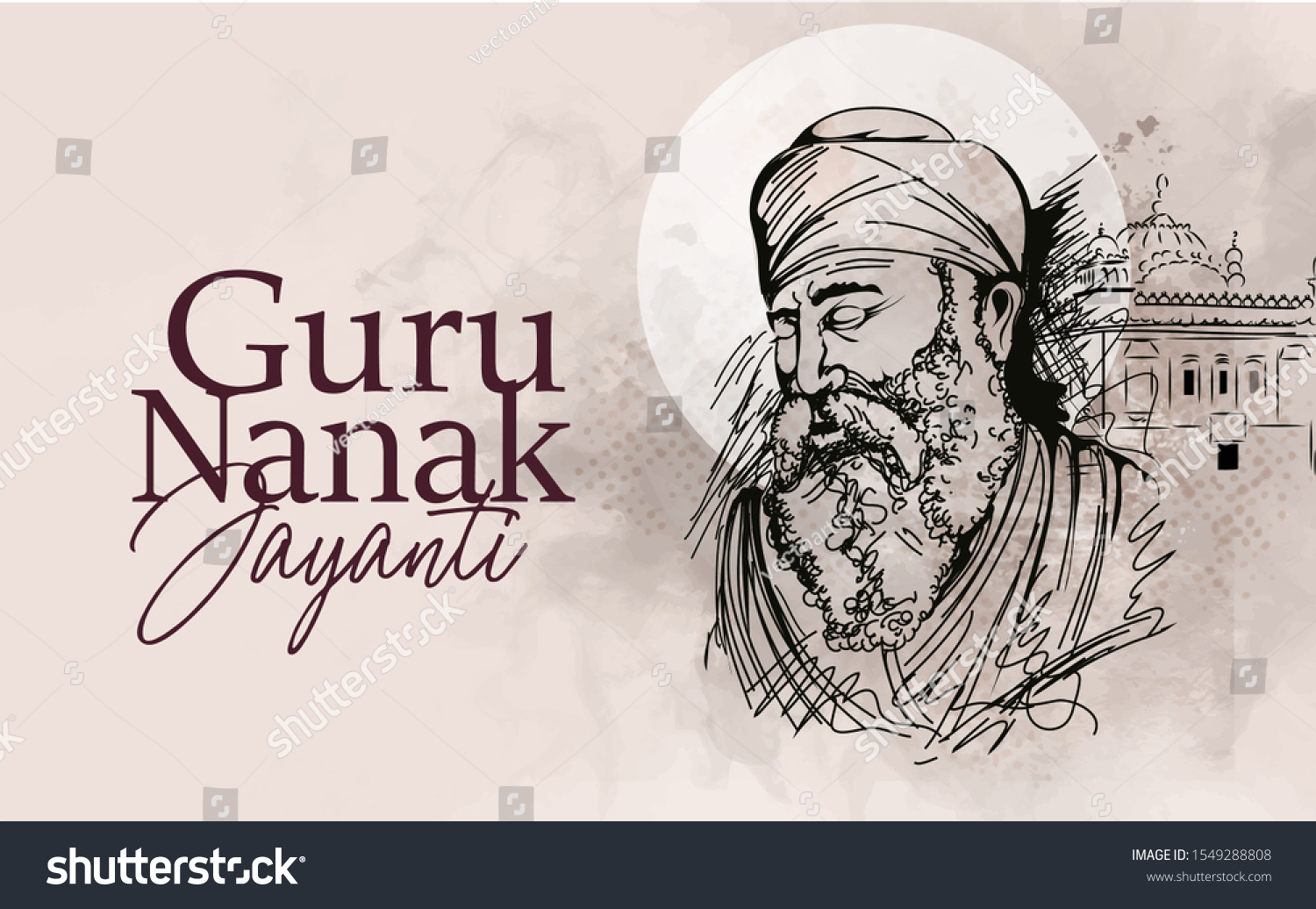 Guru Nanak Jayanti Festival Sikh Stock Vector (Royalty Free) 1549288808 ...