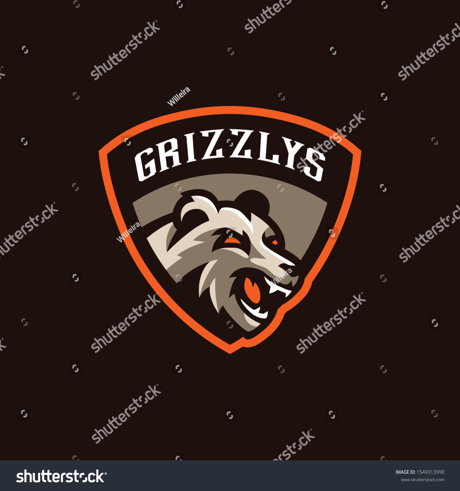 Bear Mascot Logo Gaming Esport Grizzly Stock Vector (Royalty Free ...