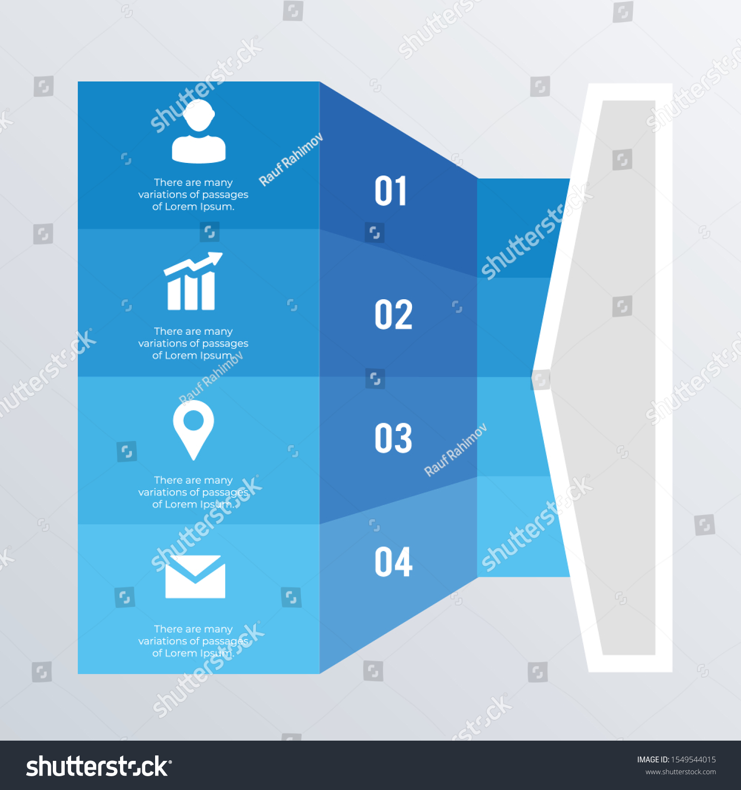 3d Blue Infographic Template Design Icons Stock Vector Royalty Free