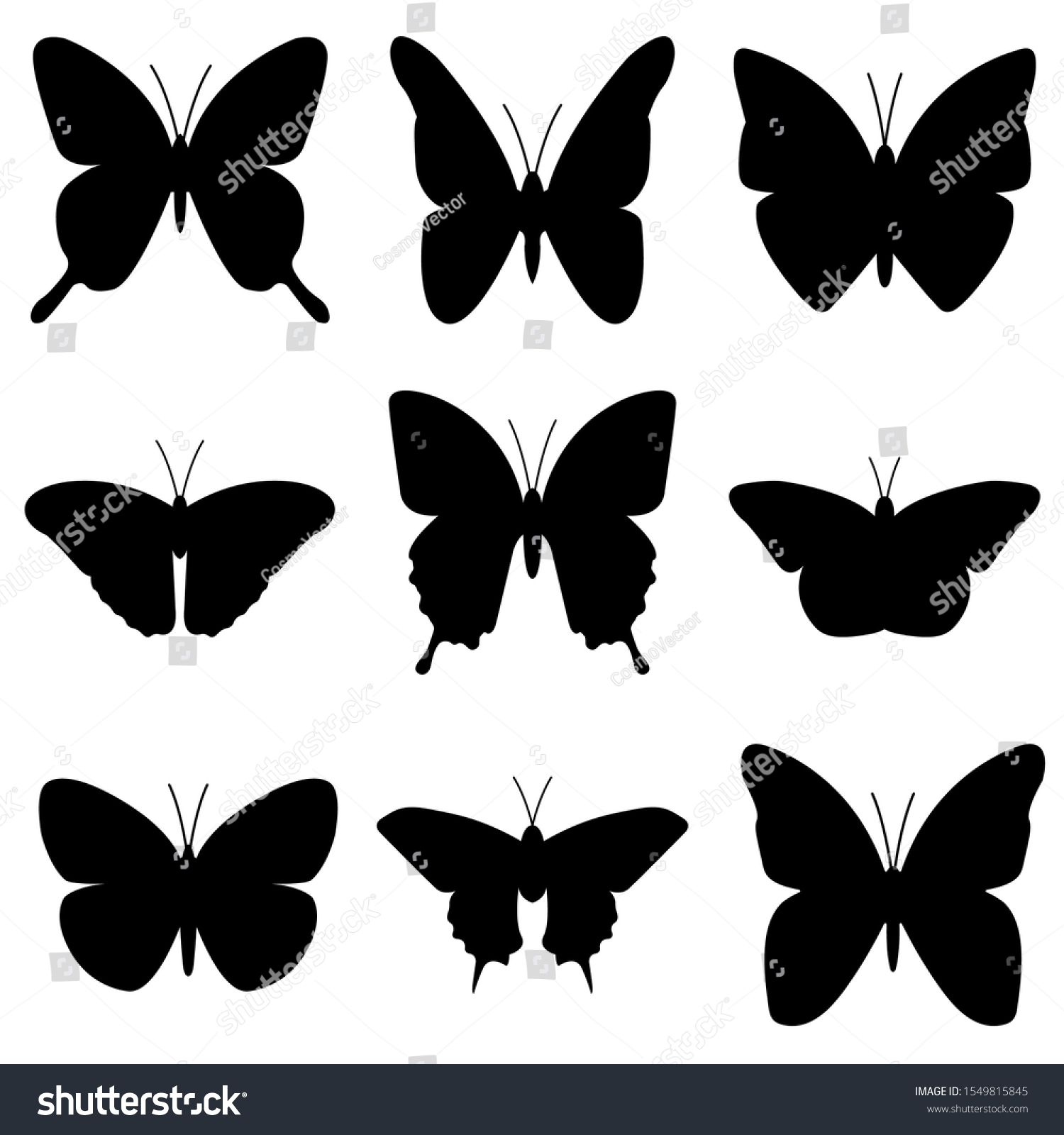 Butterfly Icon Logo Isolated On White Stock Vector (Royalty Free ...