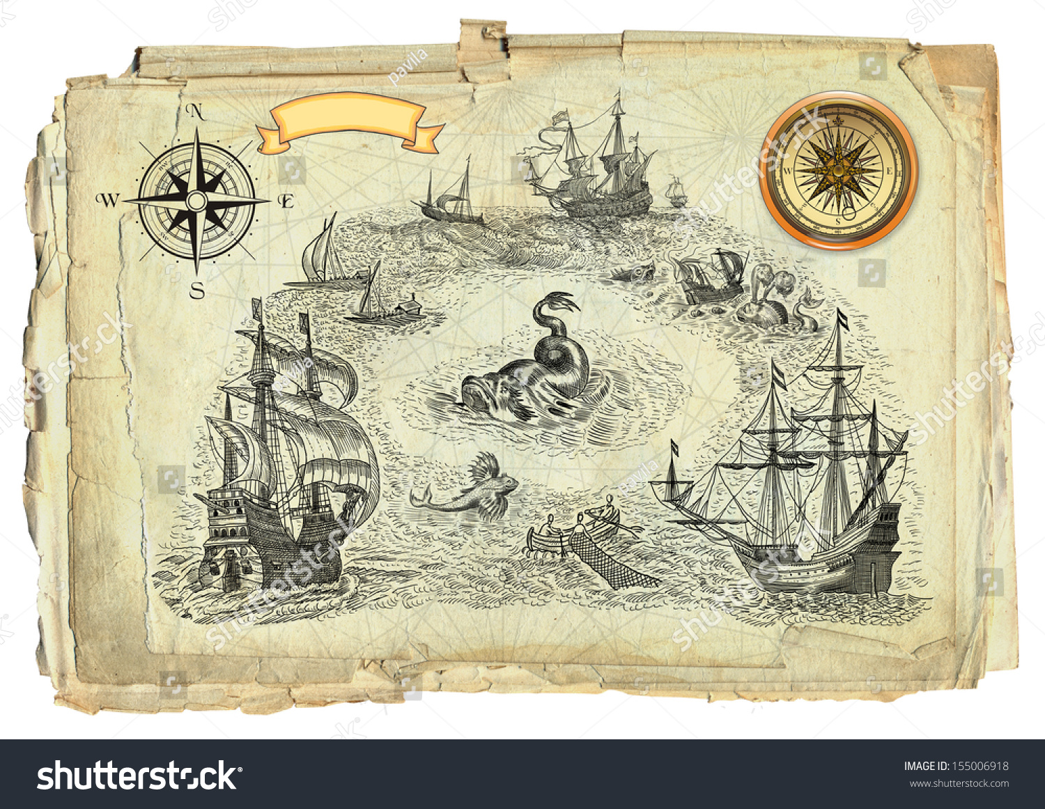 Старые морские карты пиратов