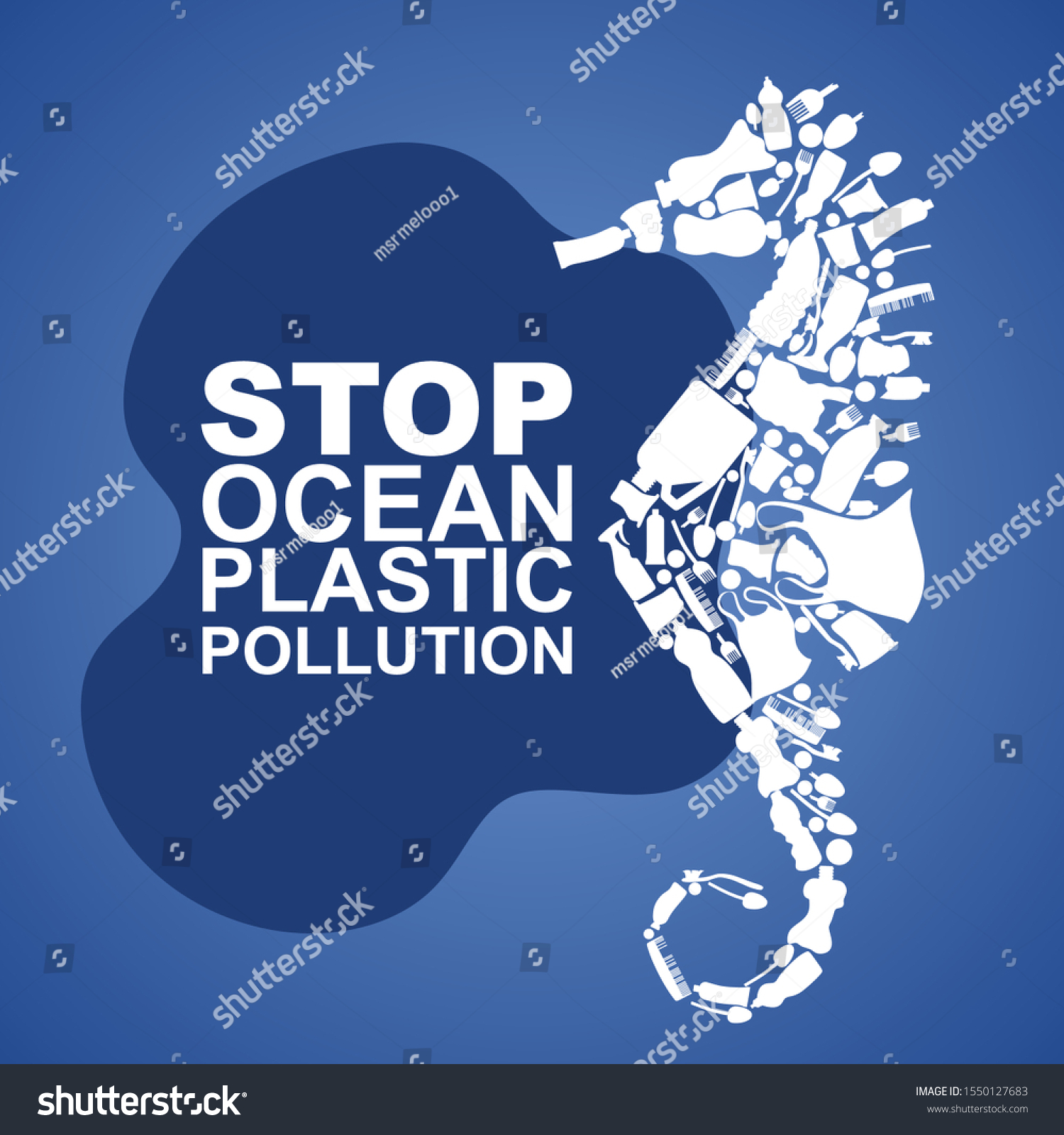 Stop Ocean Plastic Pollution Ecological Poster Stock Vector (Royalty ...