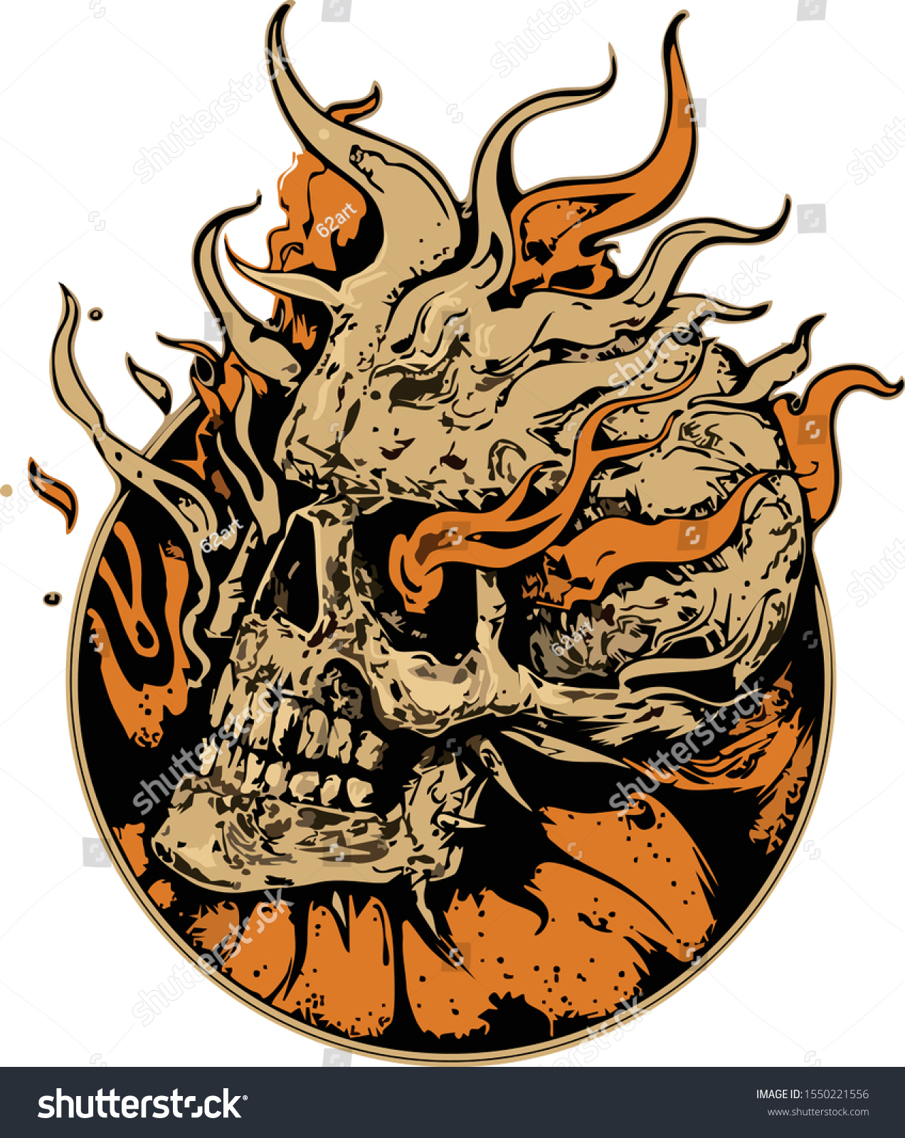 Fire Skull Devil Stock Vector (Royalty Free) 1550221556 | Shutterstock