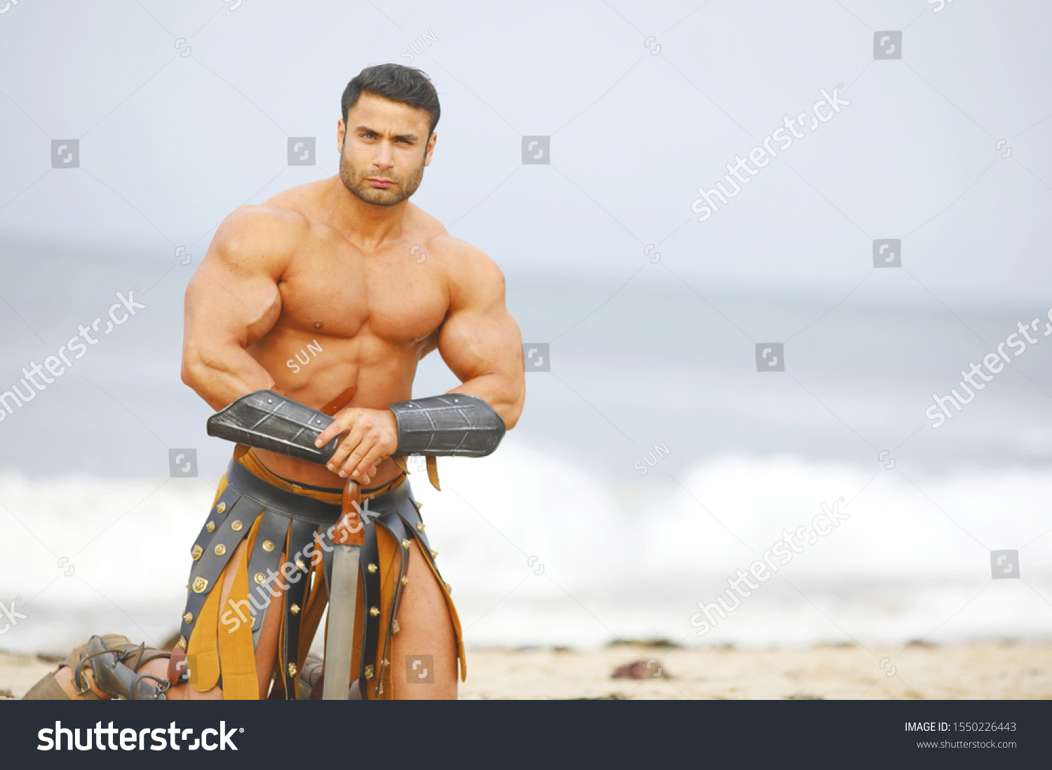 Strong Man Naked Torso Historical Armor Stock Photo Shutterstock