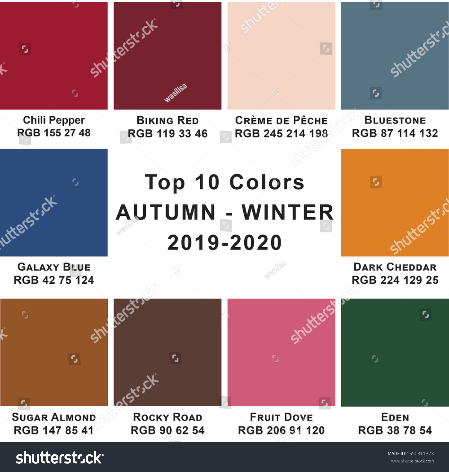 Top 10 Colors Winter 20192020 Trendy Stock Illustration 1550311373 ...