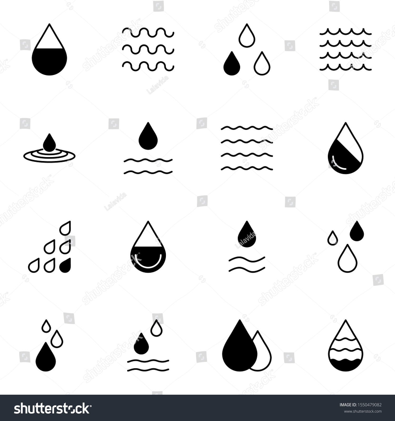 Water Icon Set Creative Liquid Rain Stock Vector (Royalty Free ...