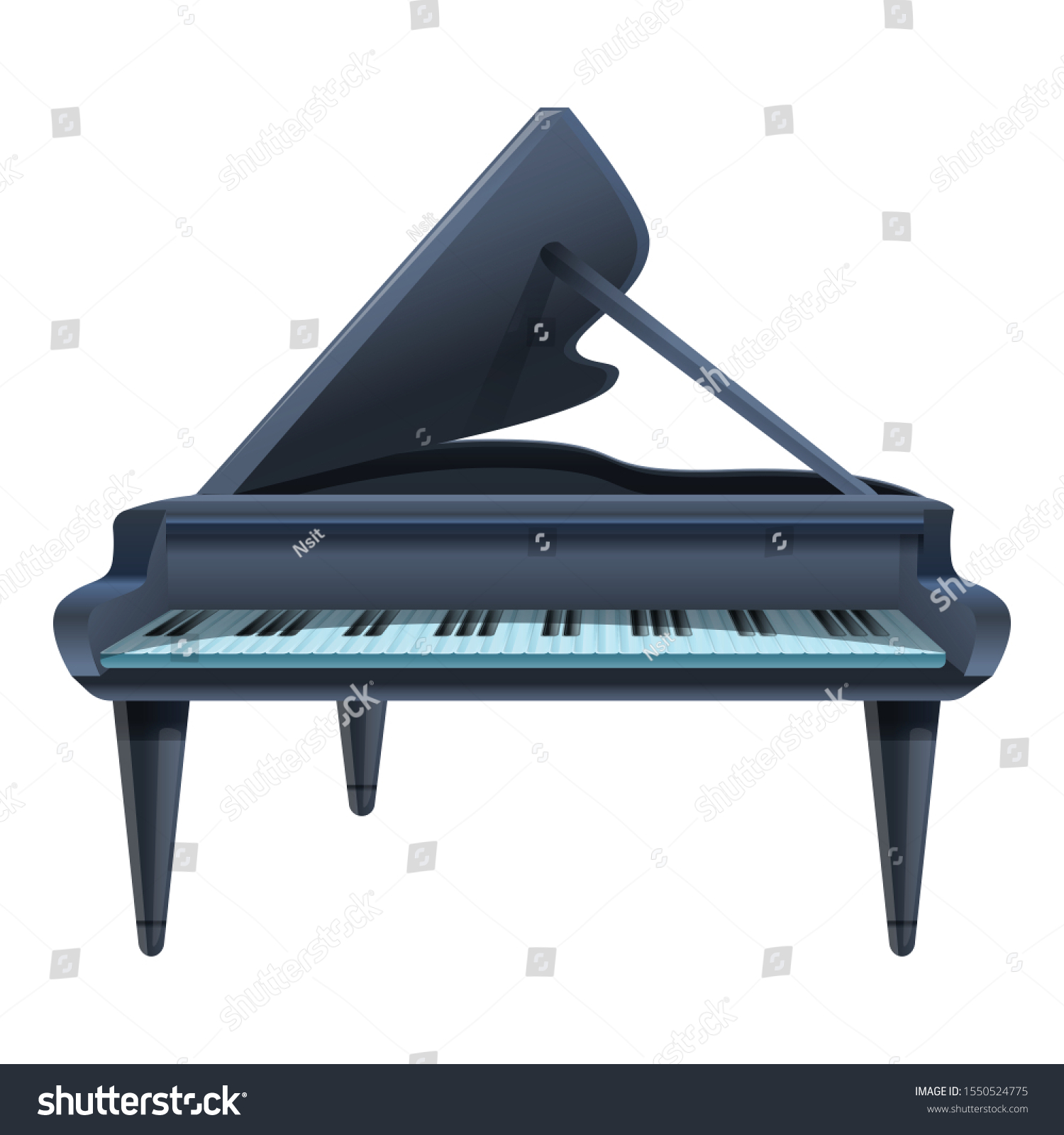 Black Grand Piano Icon Cartoon Black Stock Vector (Royalty Free