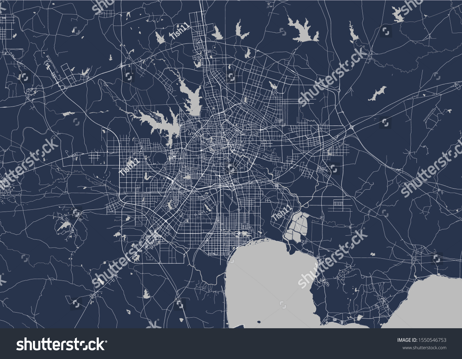 Vector Map City Hefei China Stock Vector (royalty Free) 1550546753 