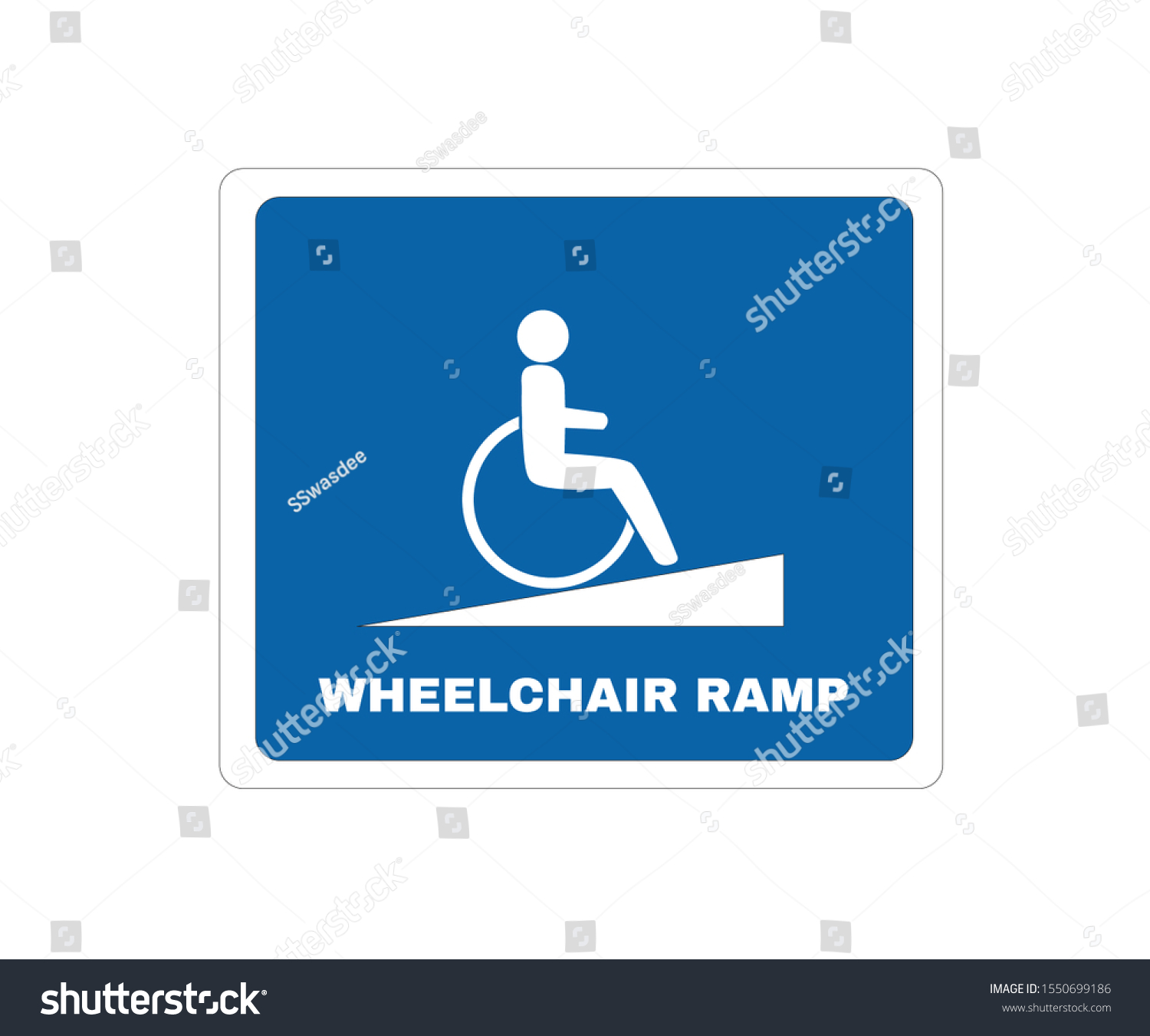Accident Prevention Sign Wheelchair Ramp Sign Stock Vector (Royalty ...