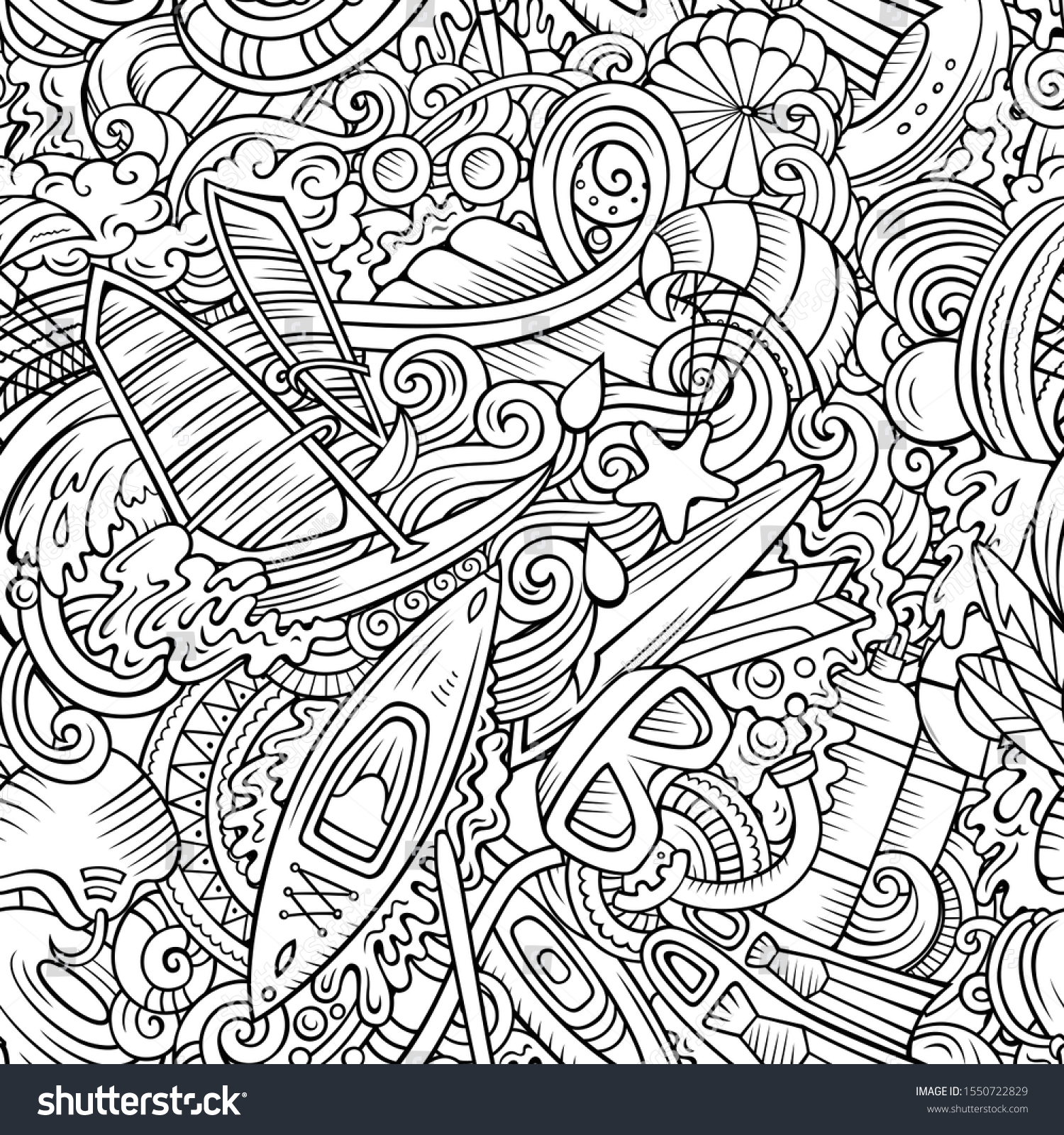 Cartoon Cute Doodles Hand Drawn Water Stock Vector (royalty Free 