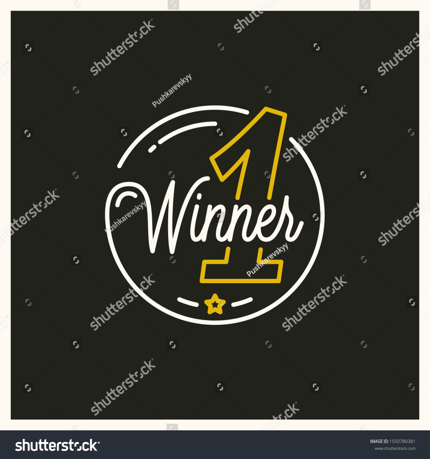 Winner 1st Place Logo Round Linear Stock Vector (Royalty Free ...