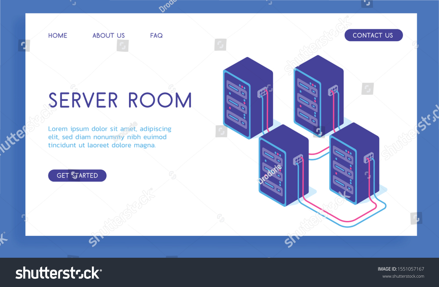 Modern Server Room Vector Isometric Illustration Stock Vector (Royalty ...