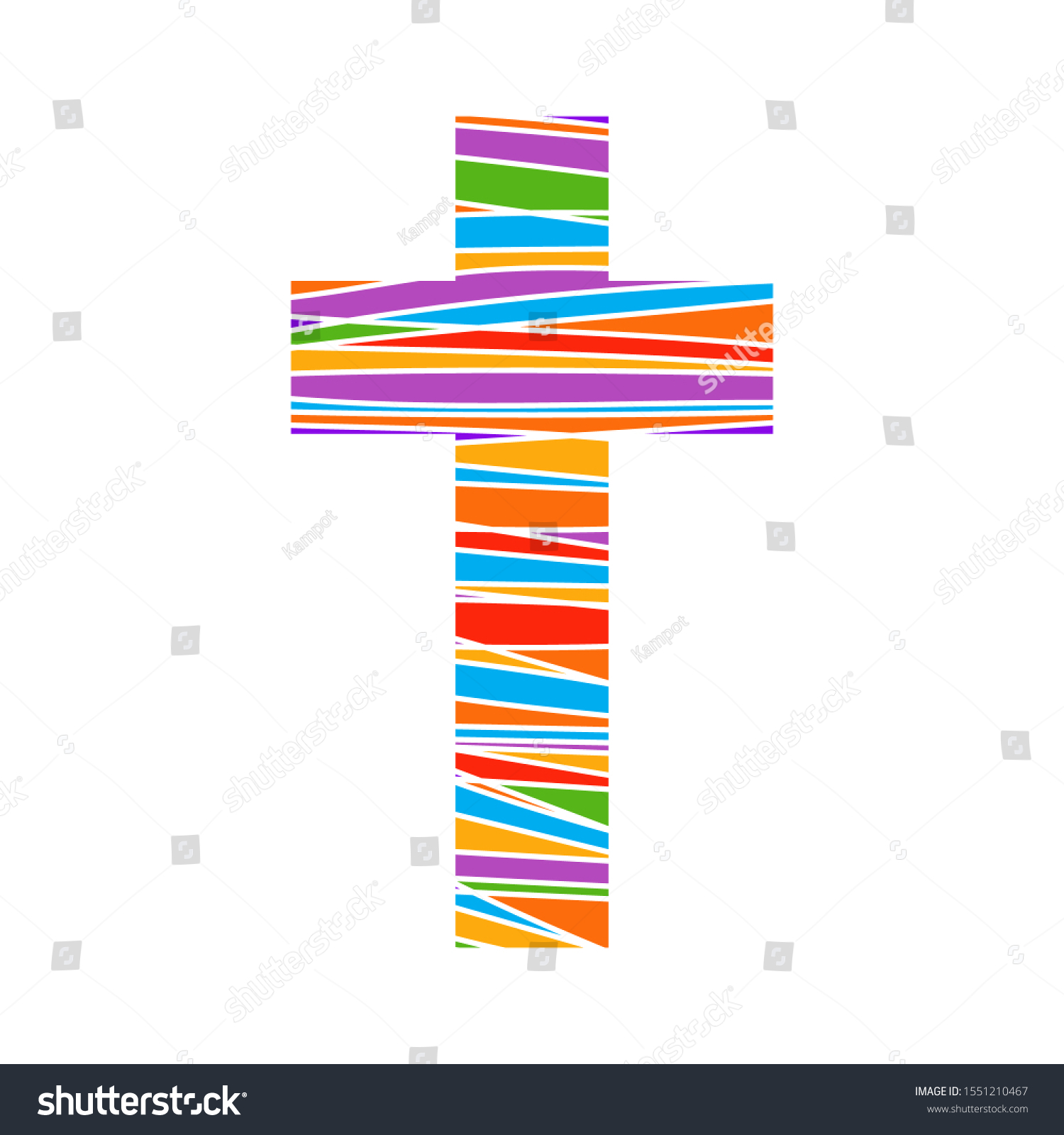 Christian Cross Icon Church Cross Isolated Stock Vector (Royalty Free ...