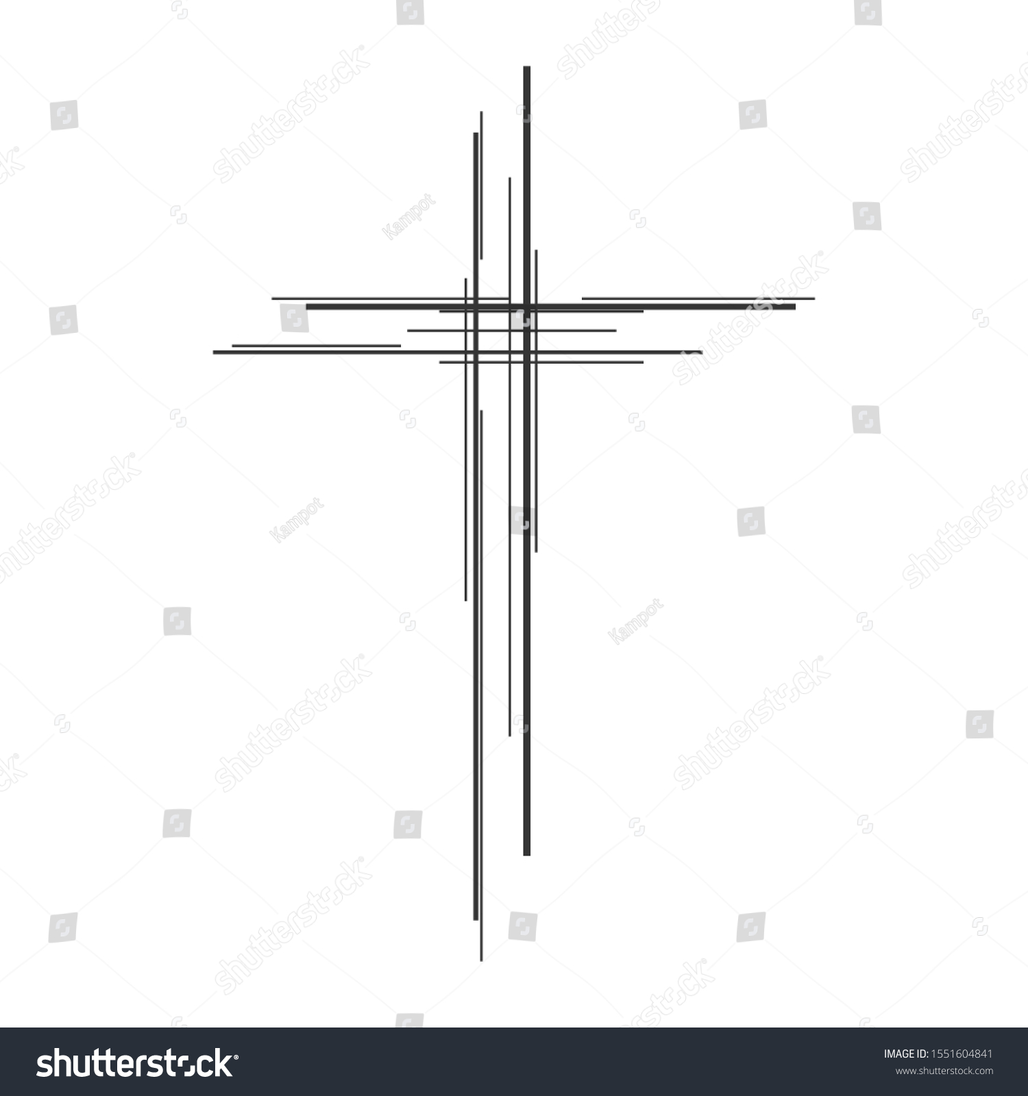 Christian Cross Icon Church Cross Isolated Stock Vector (Royalty Free ...