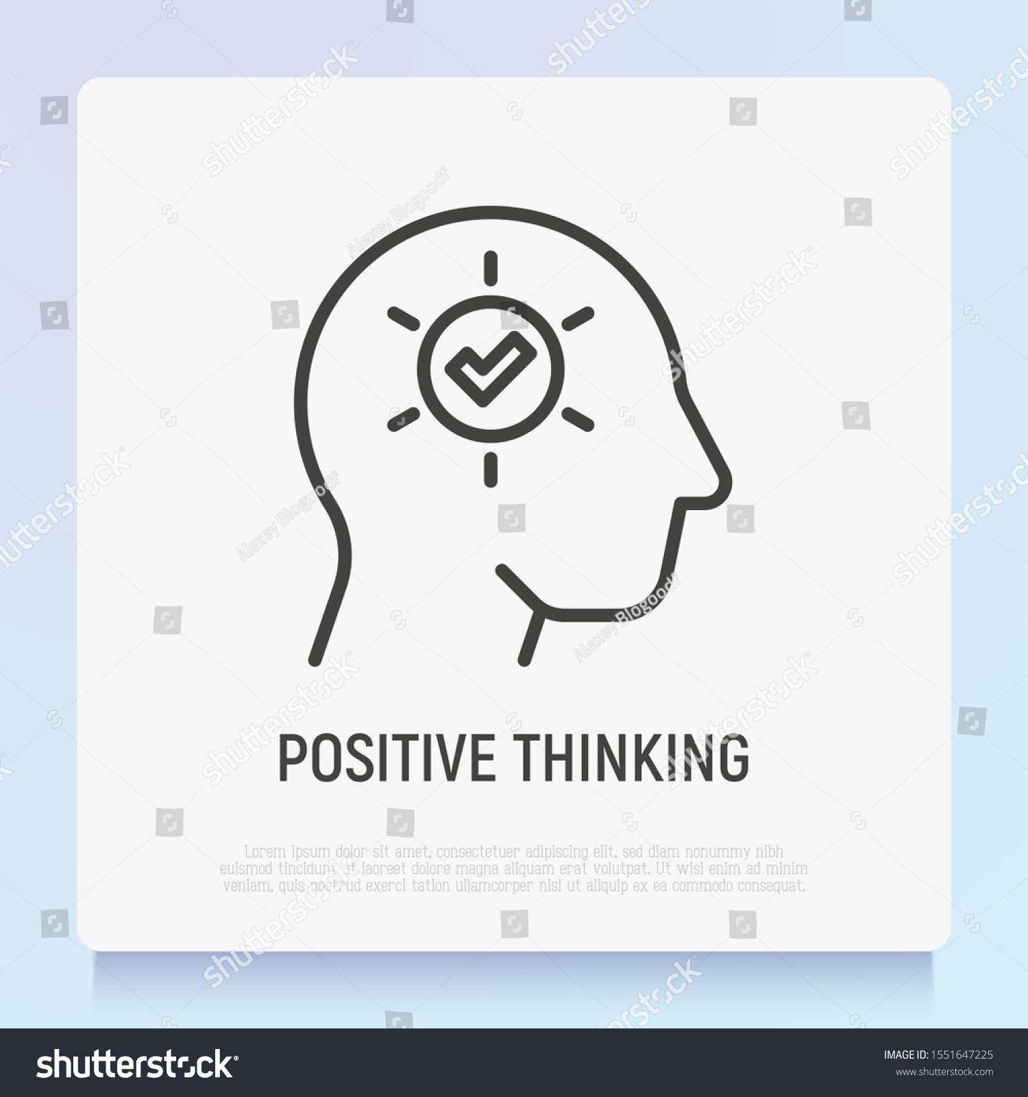 Positive Thinking Check Mark Human Head Stock Vector (Royalty Free ...