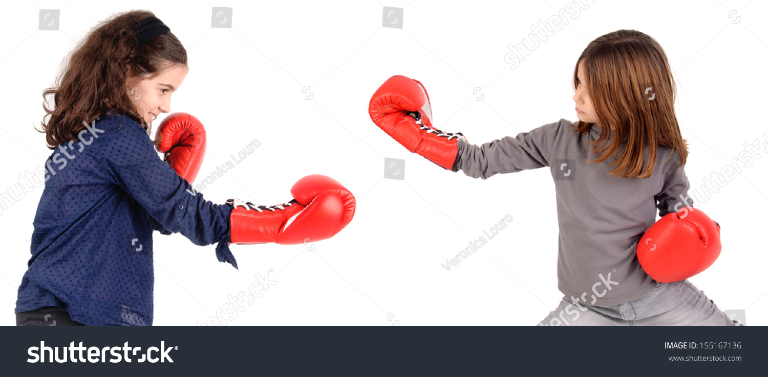 Stock Photo Little Girl With Boxing Gloves 155167136 