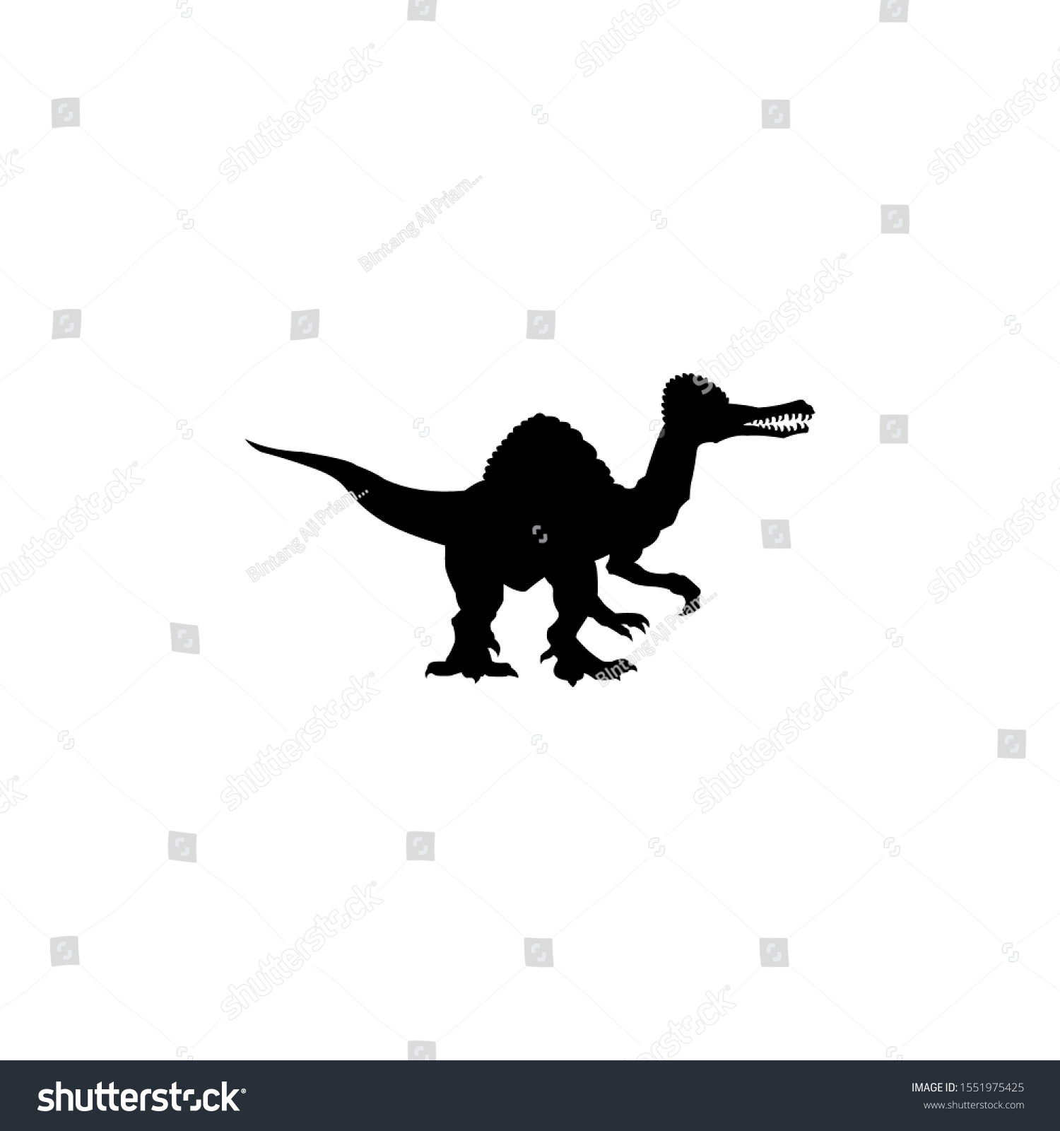 Vector Illustration Silhouette Dinosaur Spinosaurus Illustration Stock ...