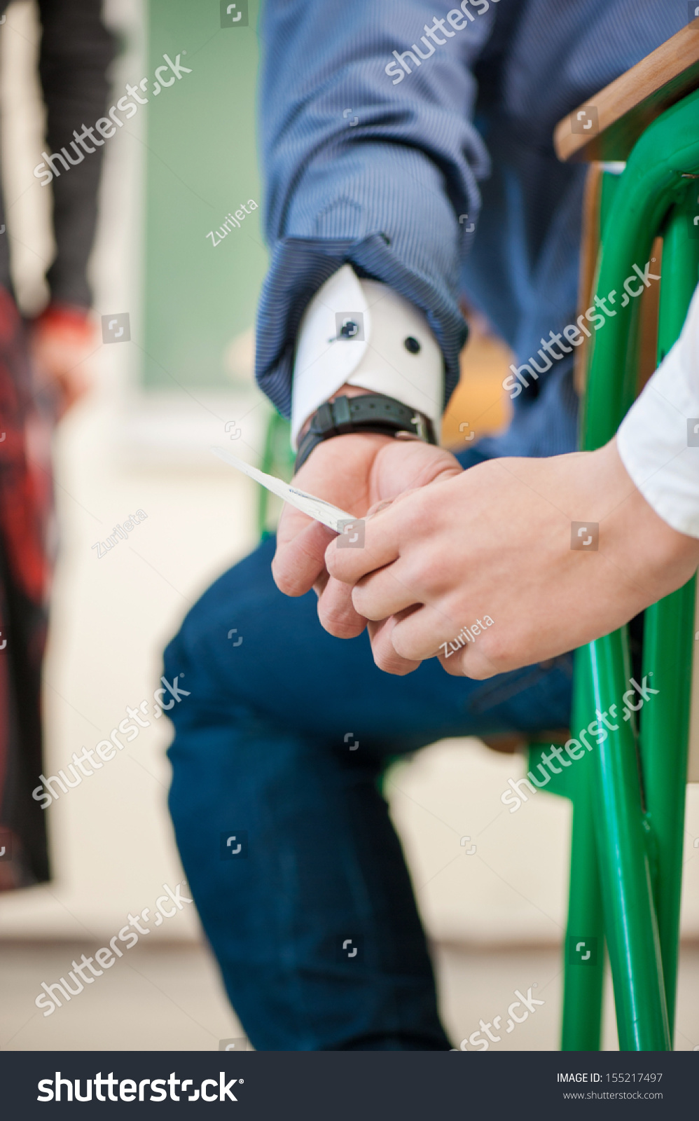 student-giving-cheatsheet-his-colleague-while-stock-photo-155217497