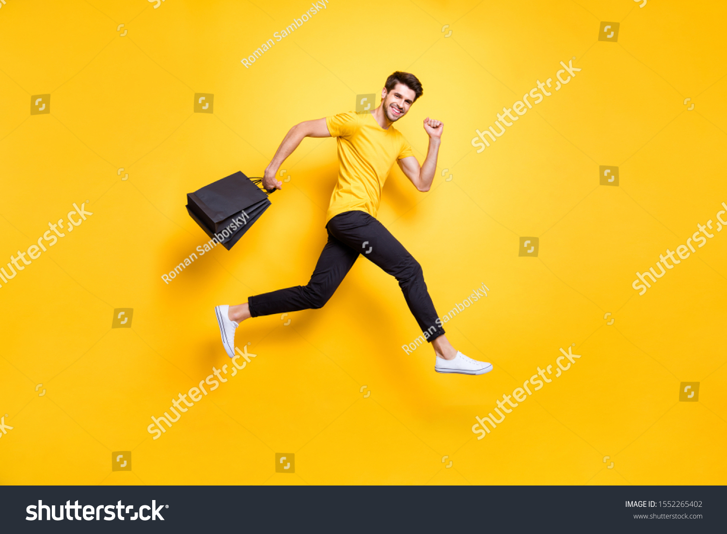 Full Size Photo Handsome Guy Jumping Stock Photo 1552265402 | Shutterstock