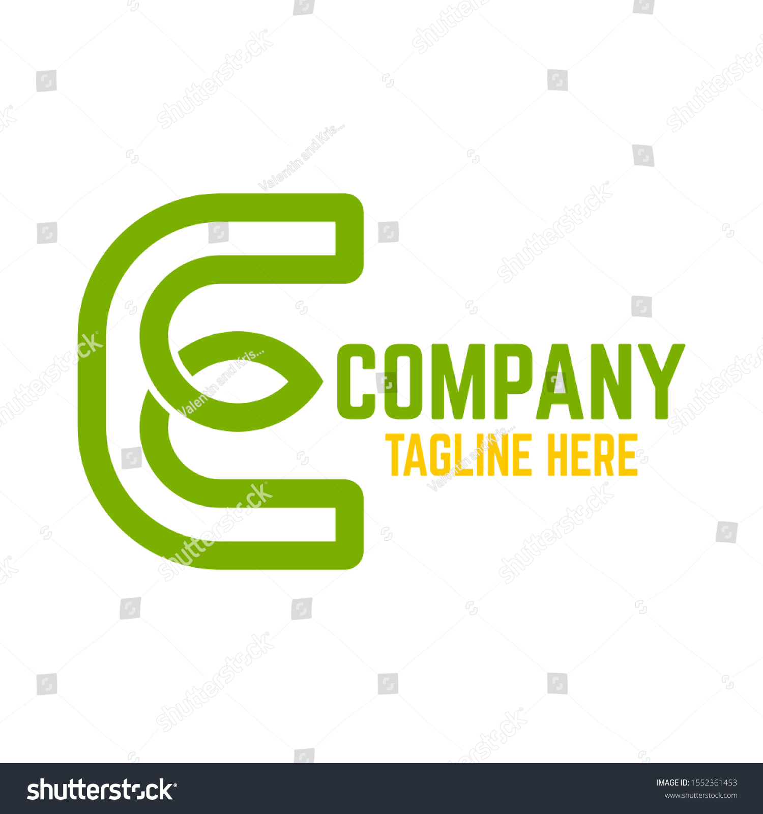 Modern Letter E Leaf Logo Vector Stock Vector (Royalty Free) 1552361453 ...