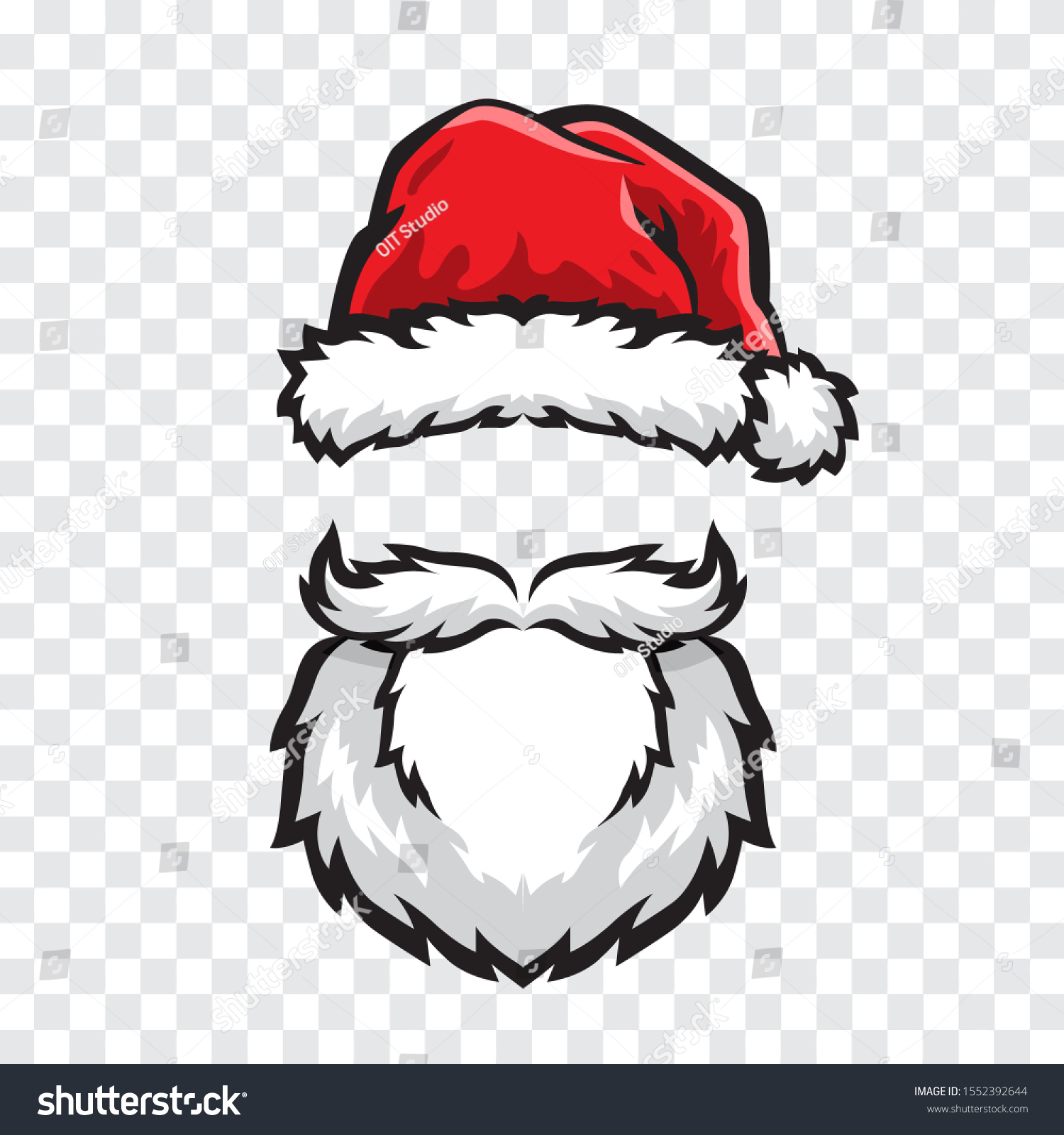 santa hat and beard transparent