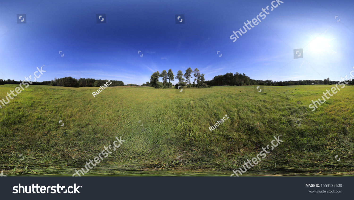 Spherical Hdri Panorama Summer Landscape Stock Photo 1553139608 ...