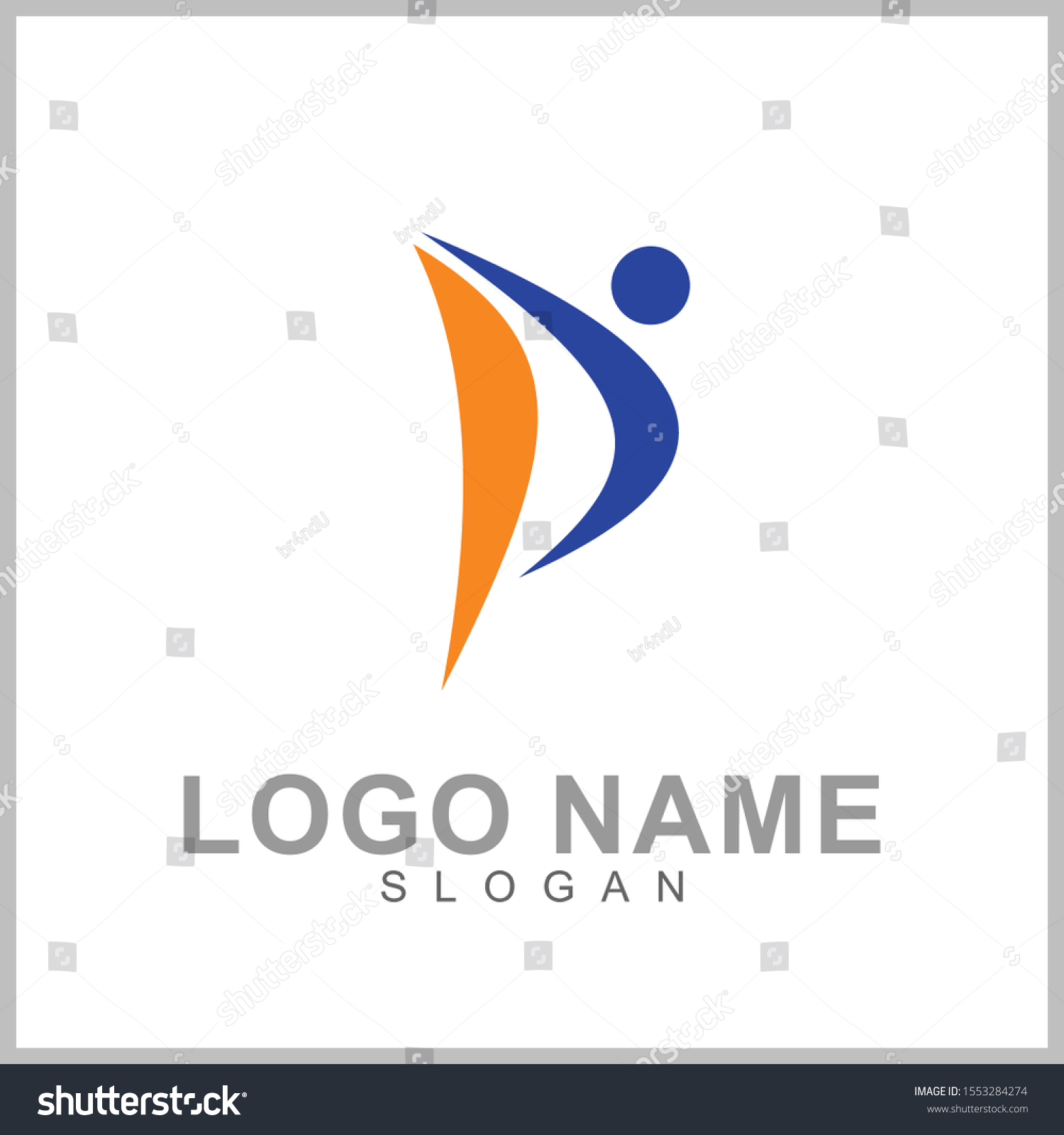 Letter P Logo Design People Shape Stock Vector (Royalty Free ...