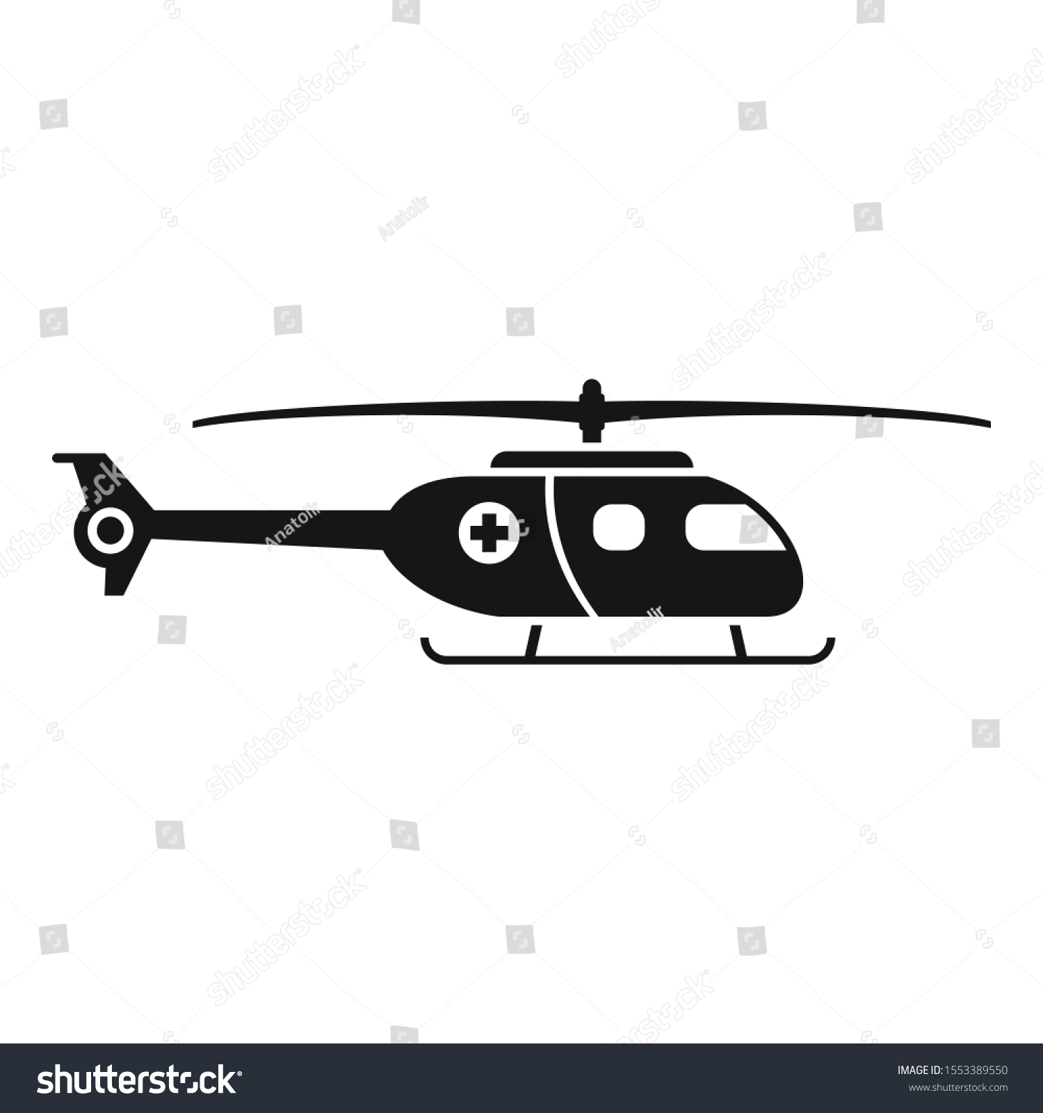 Ambulance Helicopter Icon Simple Illustration Ambulance Stock Vector ...