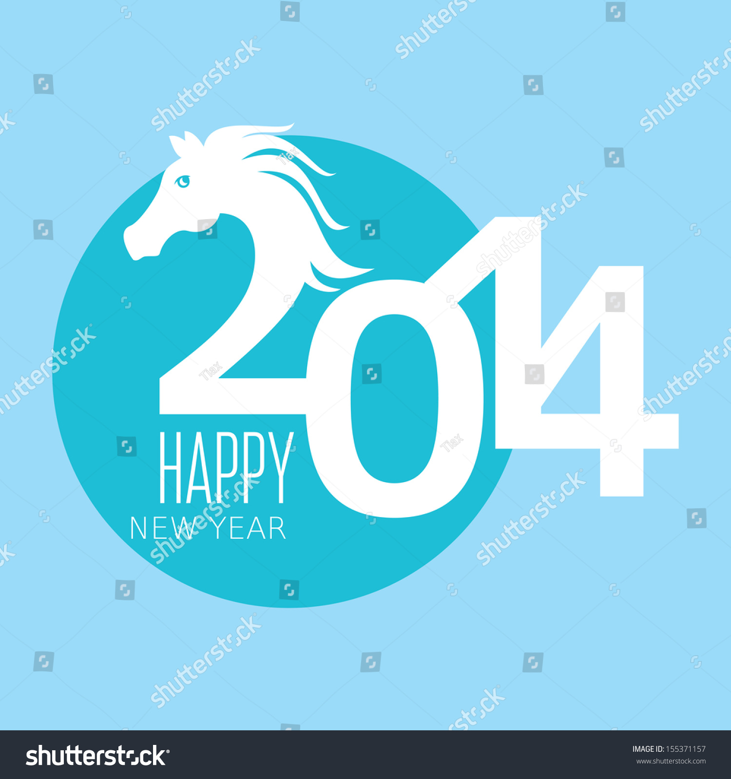 Year Horse Card Vector Illustration Stock Vector (Royalty Free