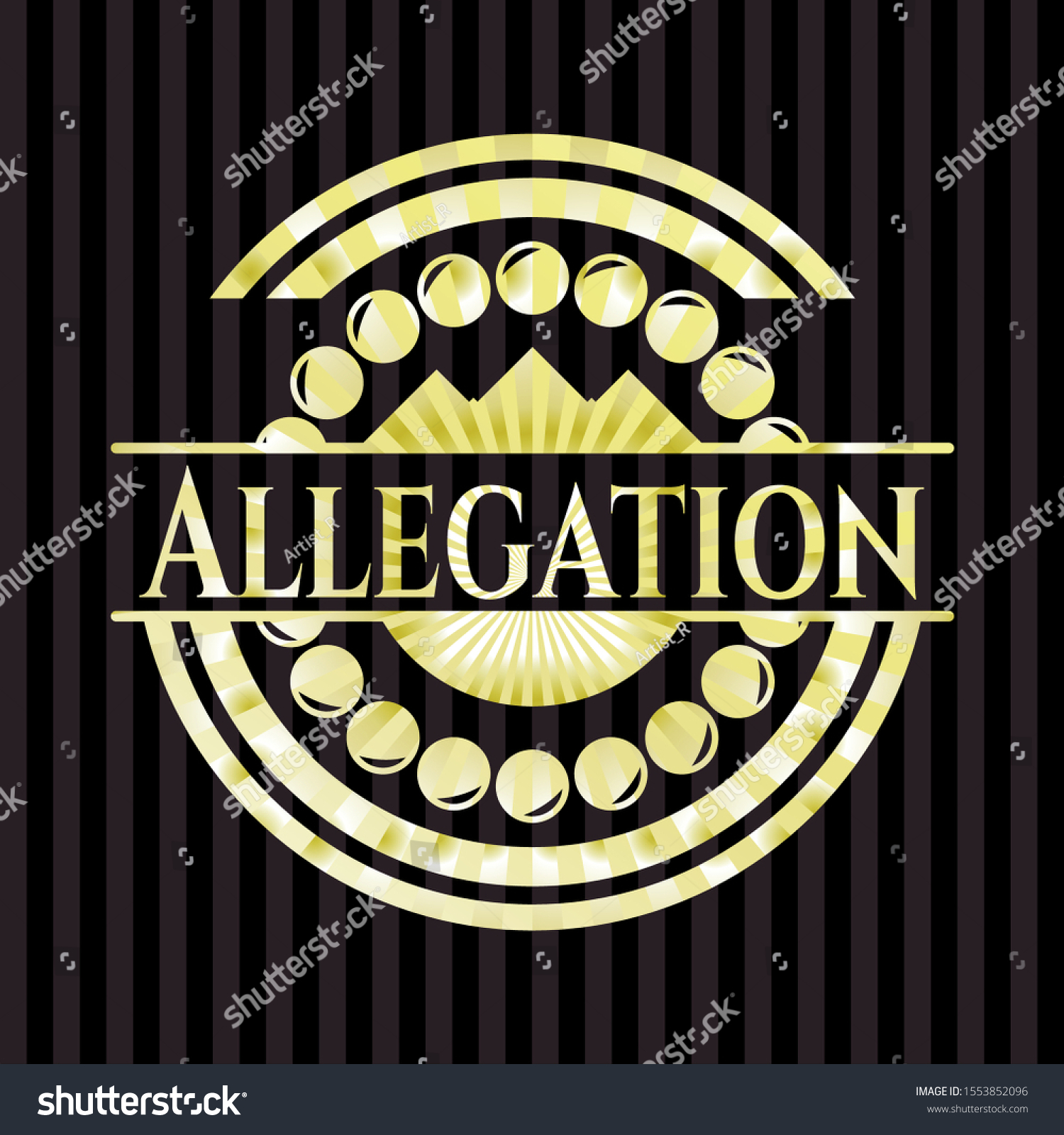 Allegation Golden Emblem Vector Illustration Detailed Stock Vector ...