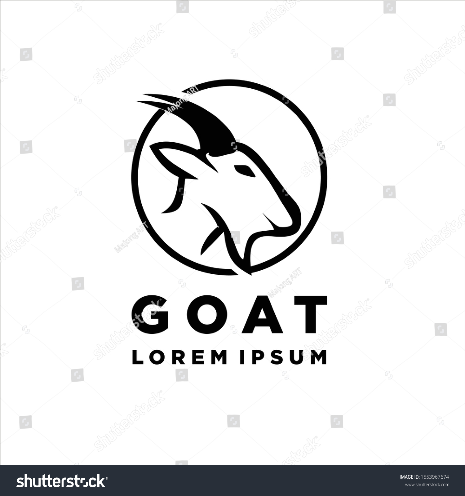 Head Goat Logo Design Vector Goat Stock Vector (Royalty Free ...