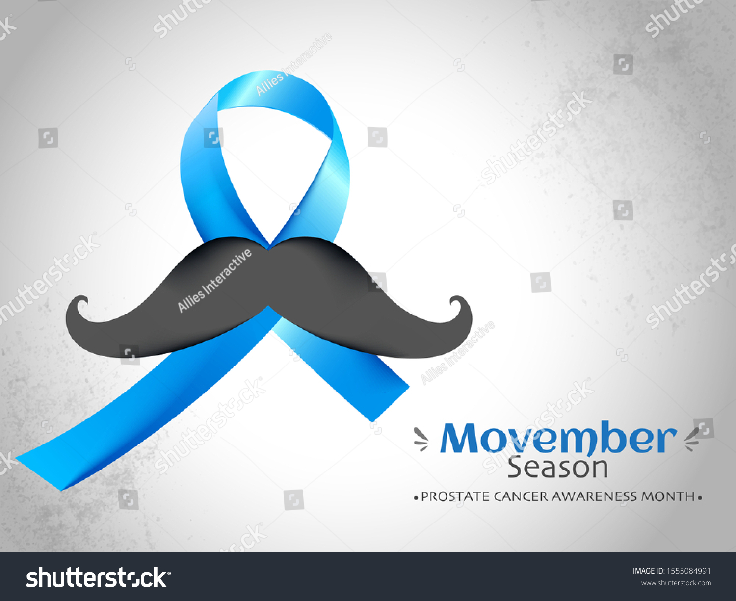 Prostate Cancer Awareness Ribbon Mustache Illustration Stock Vector ...