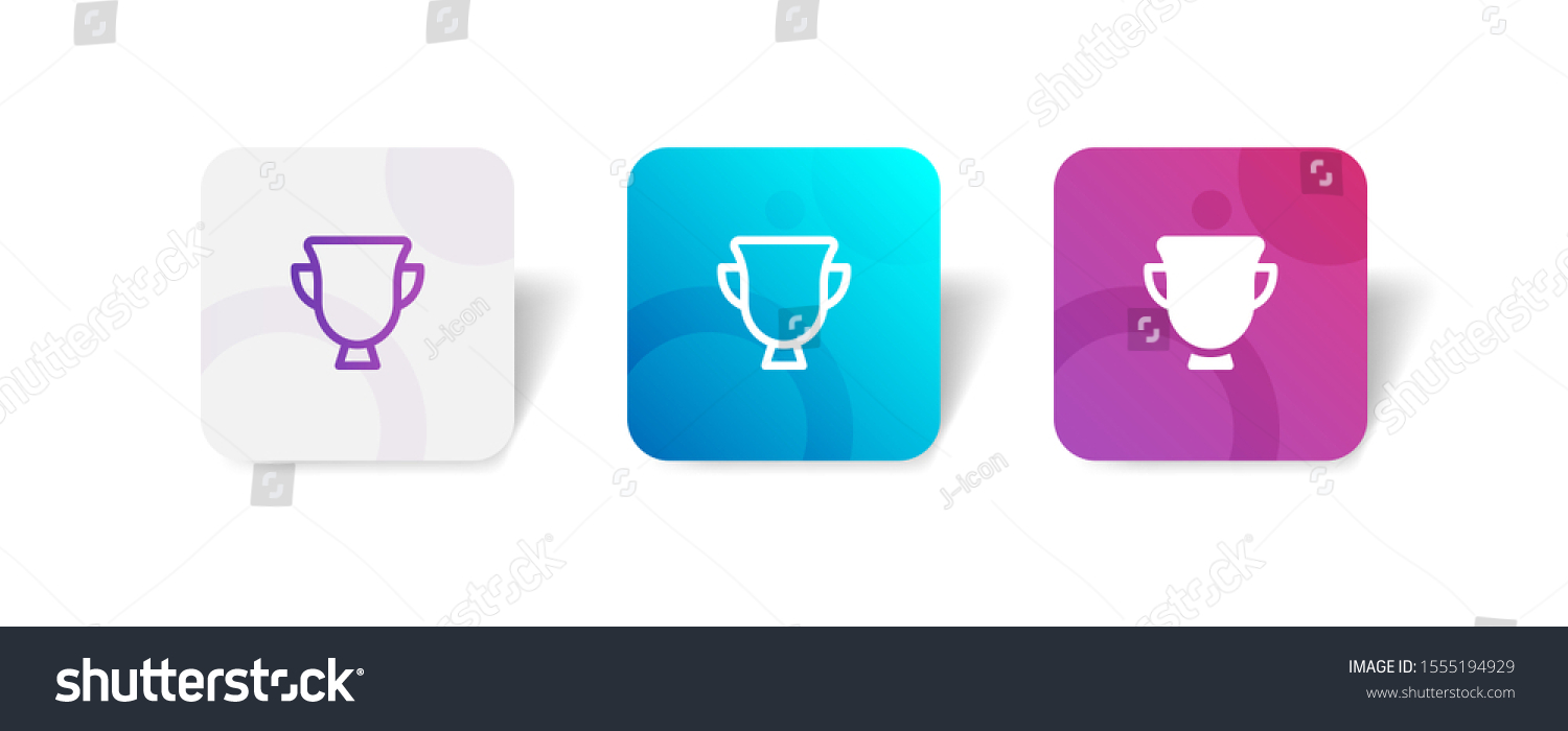 Trophy Award Round Icon Outline Solid Stock Vector (Royalty Free ...