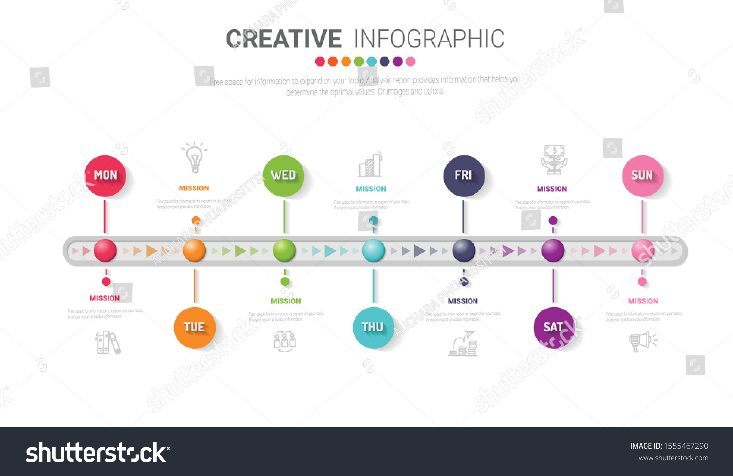 Weekly Planner Timeline Business 7 Day Stock Vector (Royalty Free ...