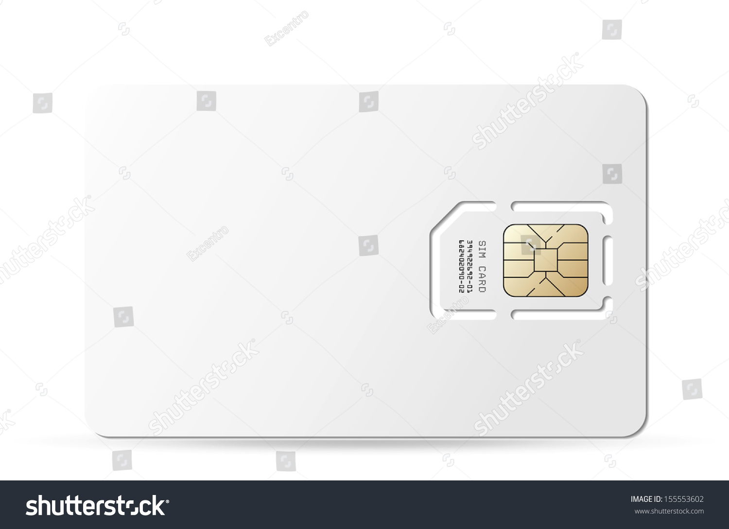 Blank Sim Card Vector Eps10 Stock Vector (Royalty Free) 155553602 ...